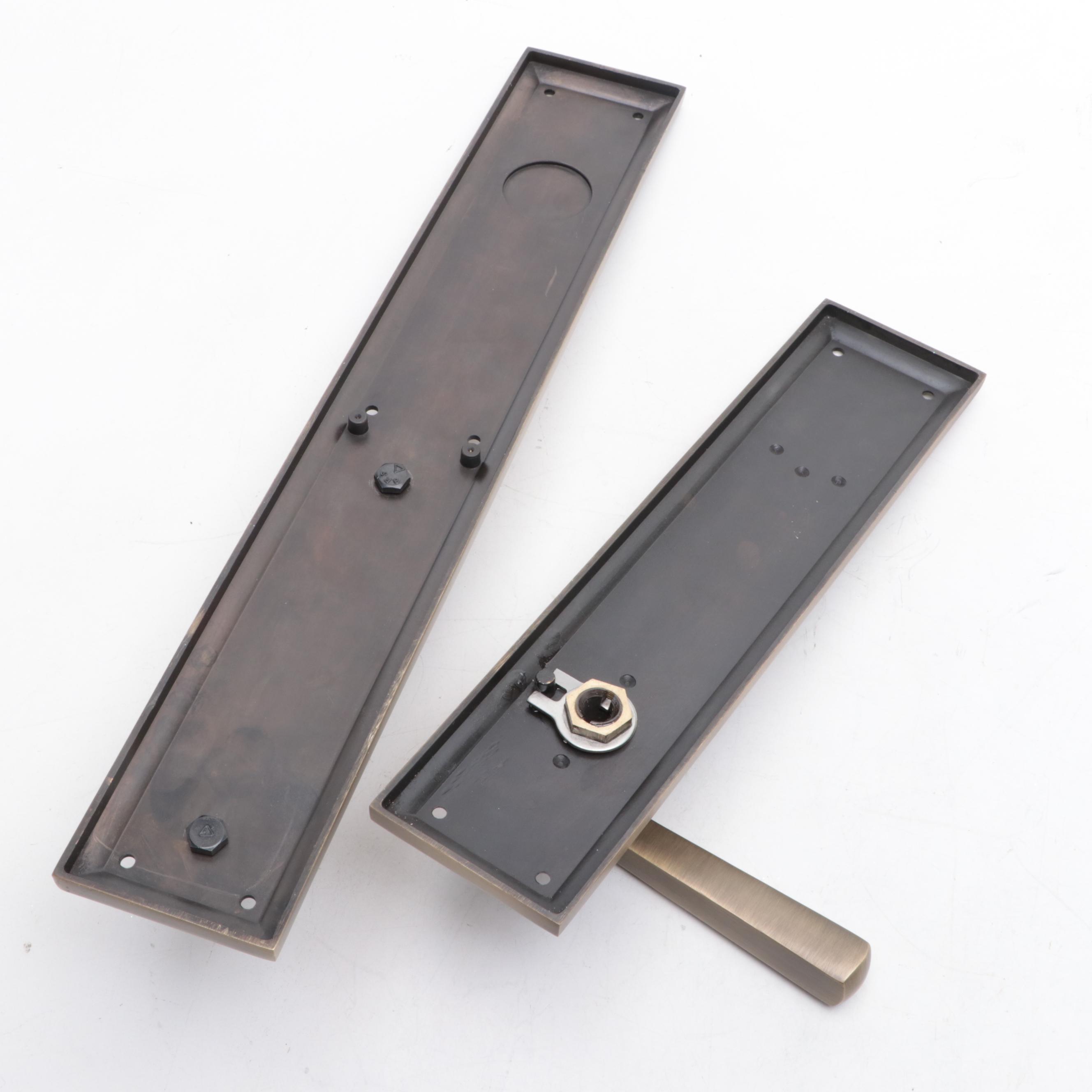 Antique Finished Brass Left Hand Dummy and Right Hand Lever Entry Door Sets