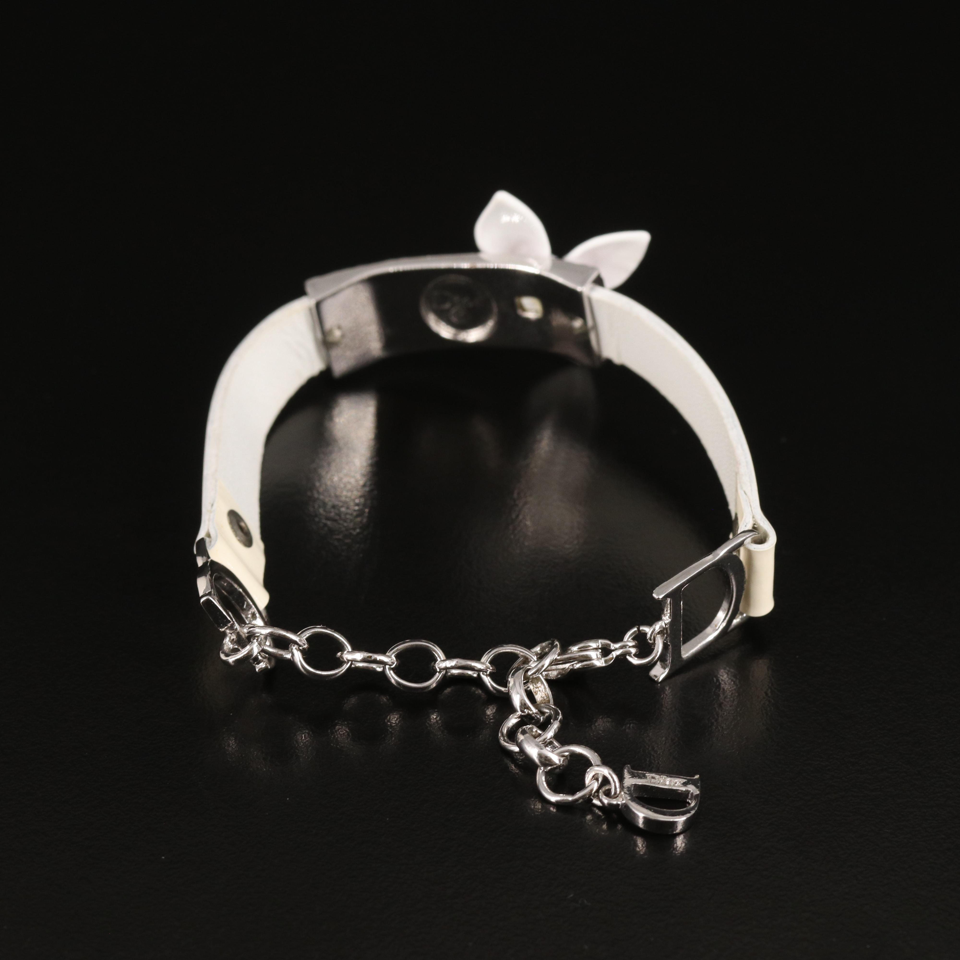 Christian Dior Pinwheel Bracelet in Faux Leather