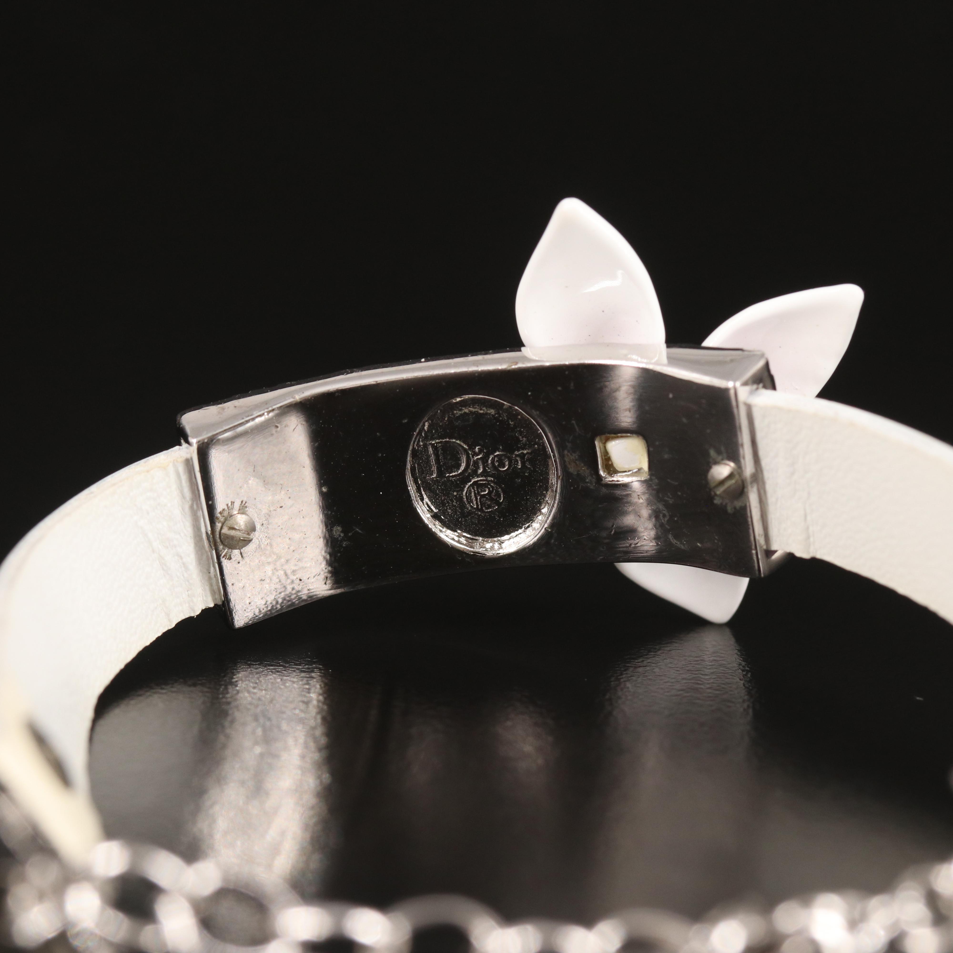 Christian Dior Pinwheel Bracelet in Faux Leather