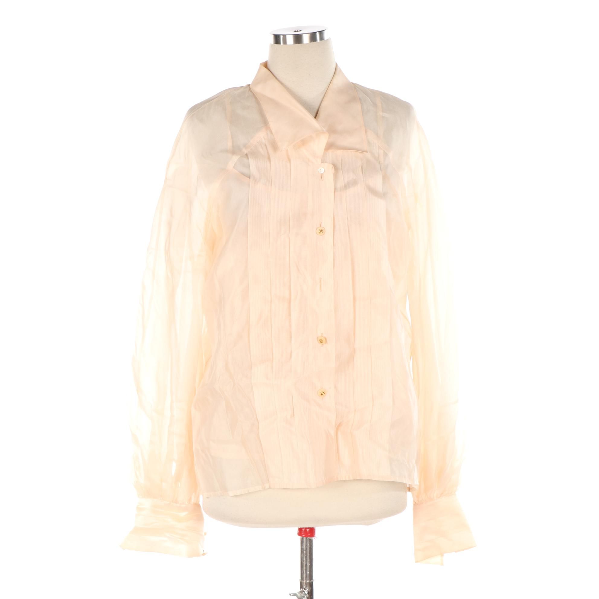 Chanel Silk Organza Blouse with Matching Camisole, 1980's