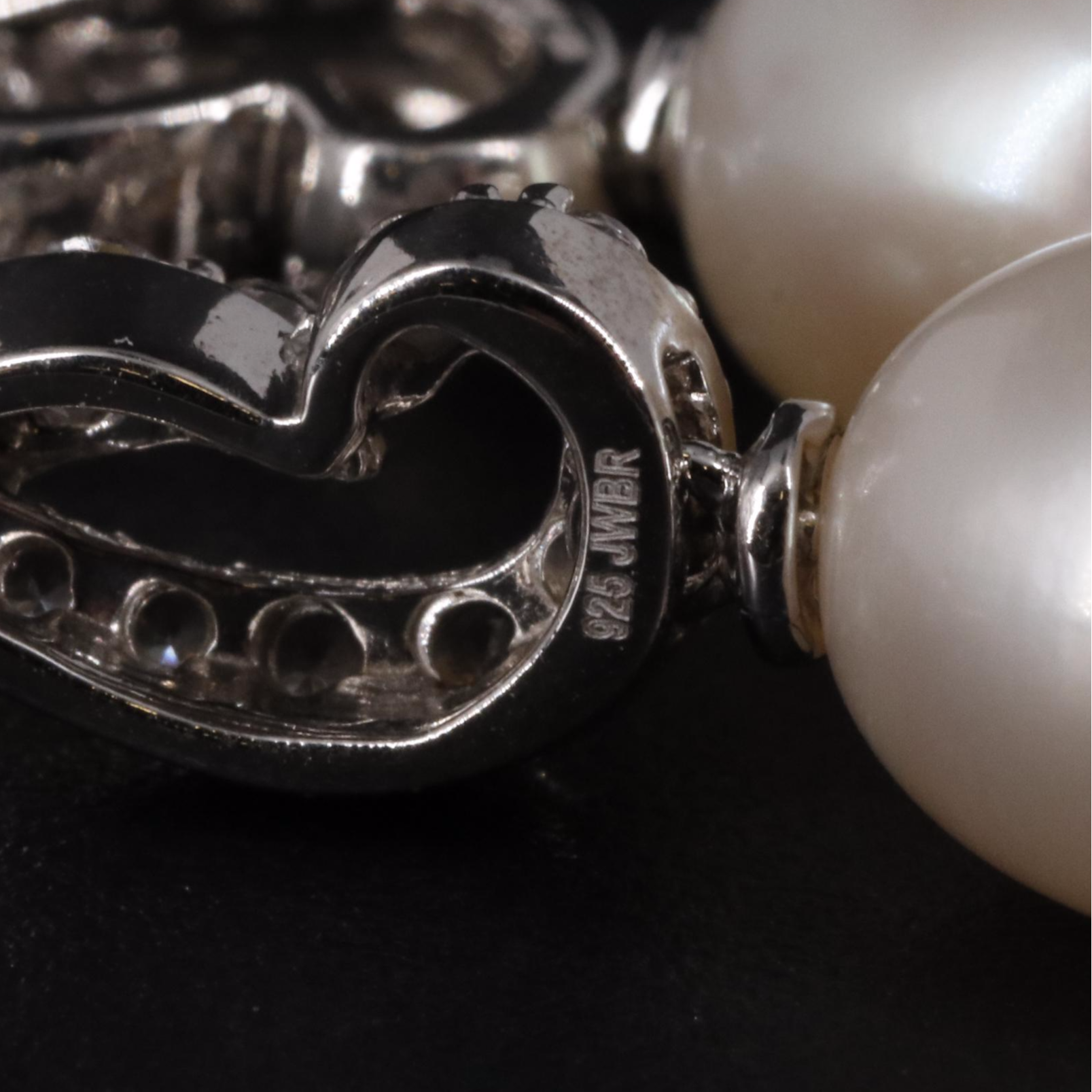 Sterling Silver Pearl and Sapphire Earrings