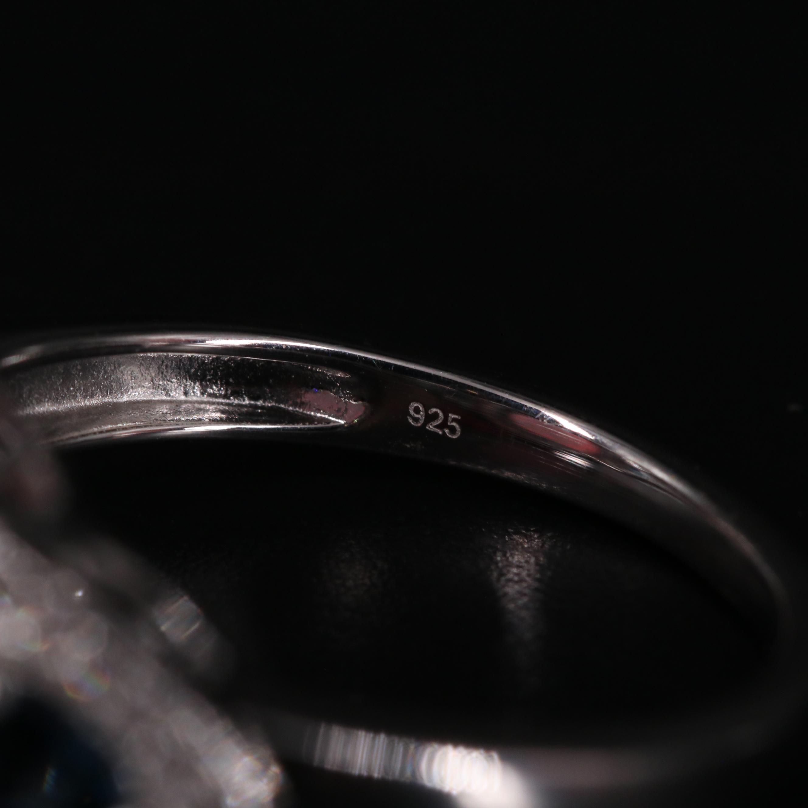 Sterling Silver Opal Topaz and Sapphire Ring