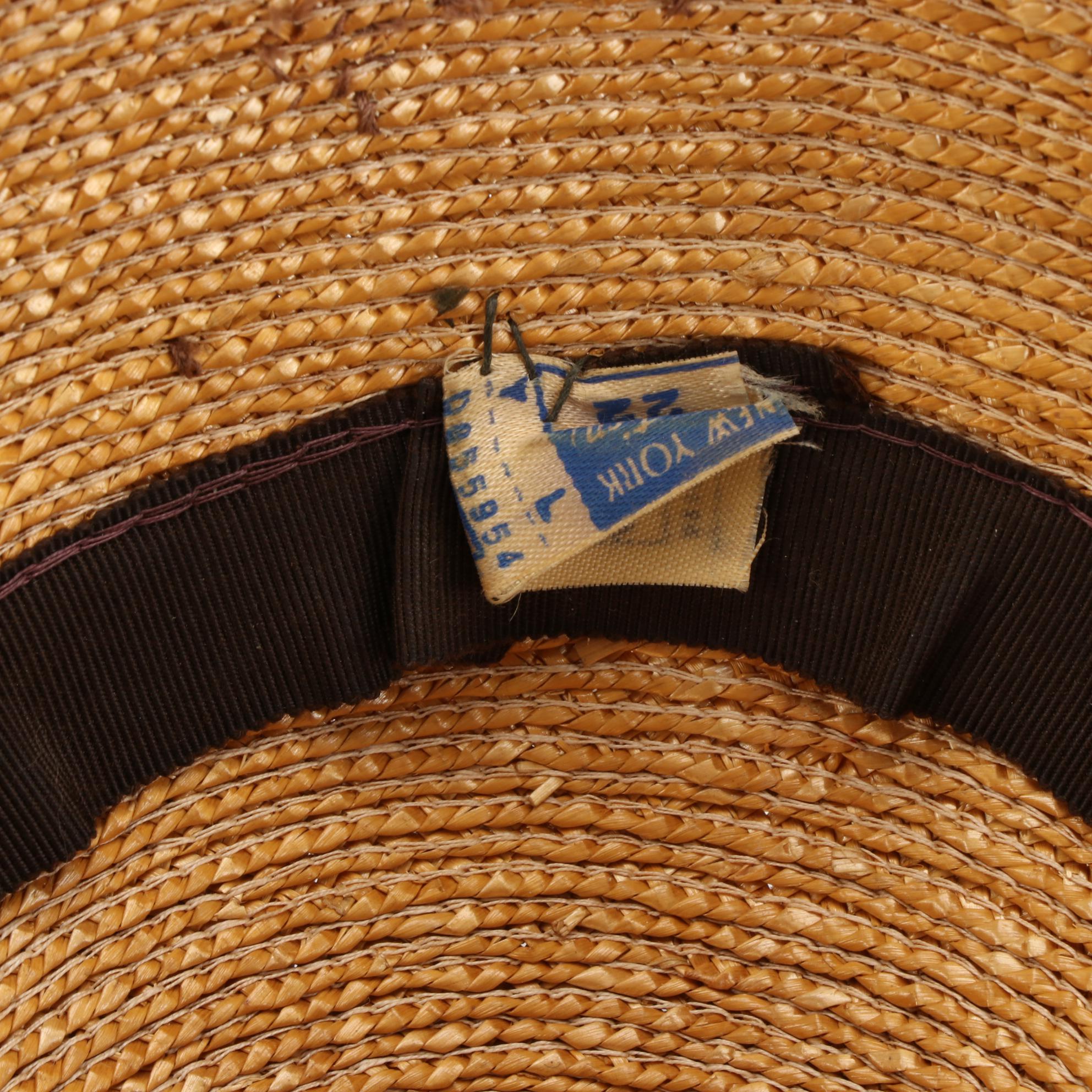 Marshall Field's Straw Hat, New York Creation Small Brim Hat, and Breton Hat