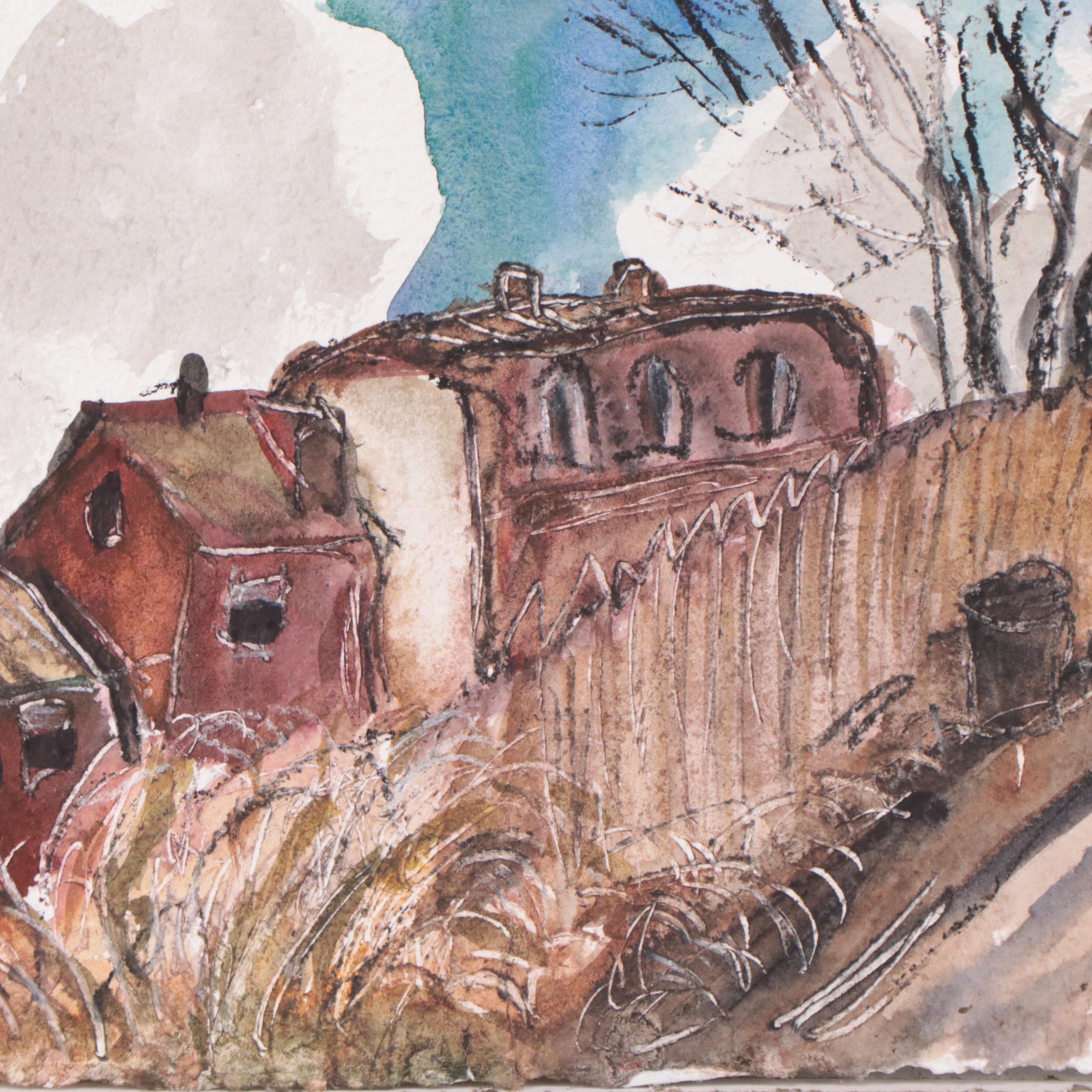 Marina Mozhayeva Rural Scene Watercolor Painting, 2013