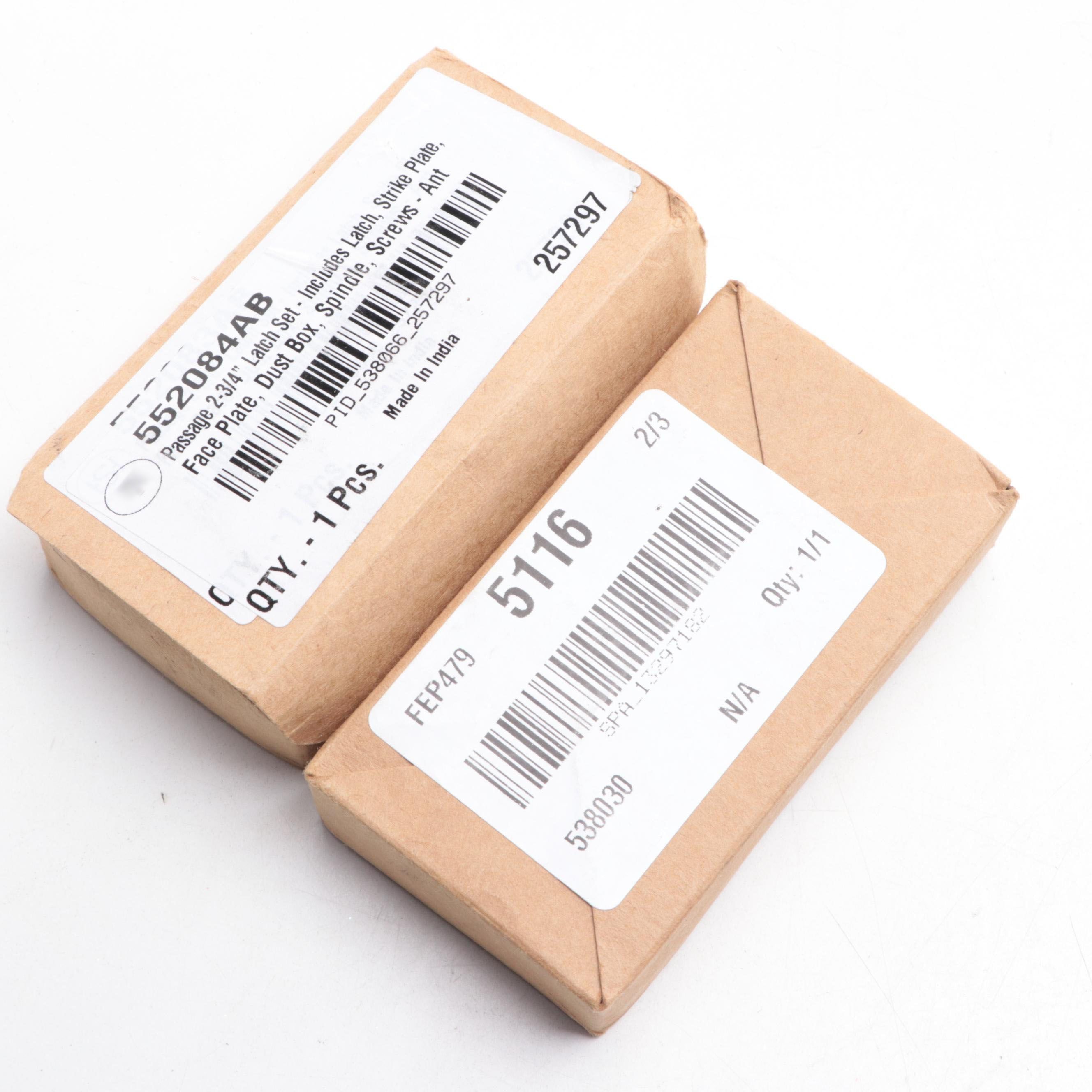 Antique Finished Brass Left Hand Dummy and Right Hand Lever Entry Door Sets