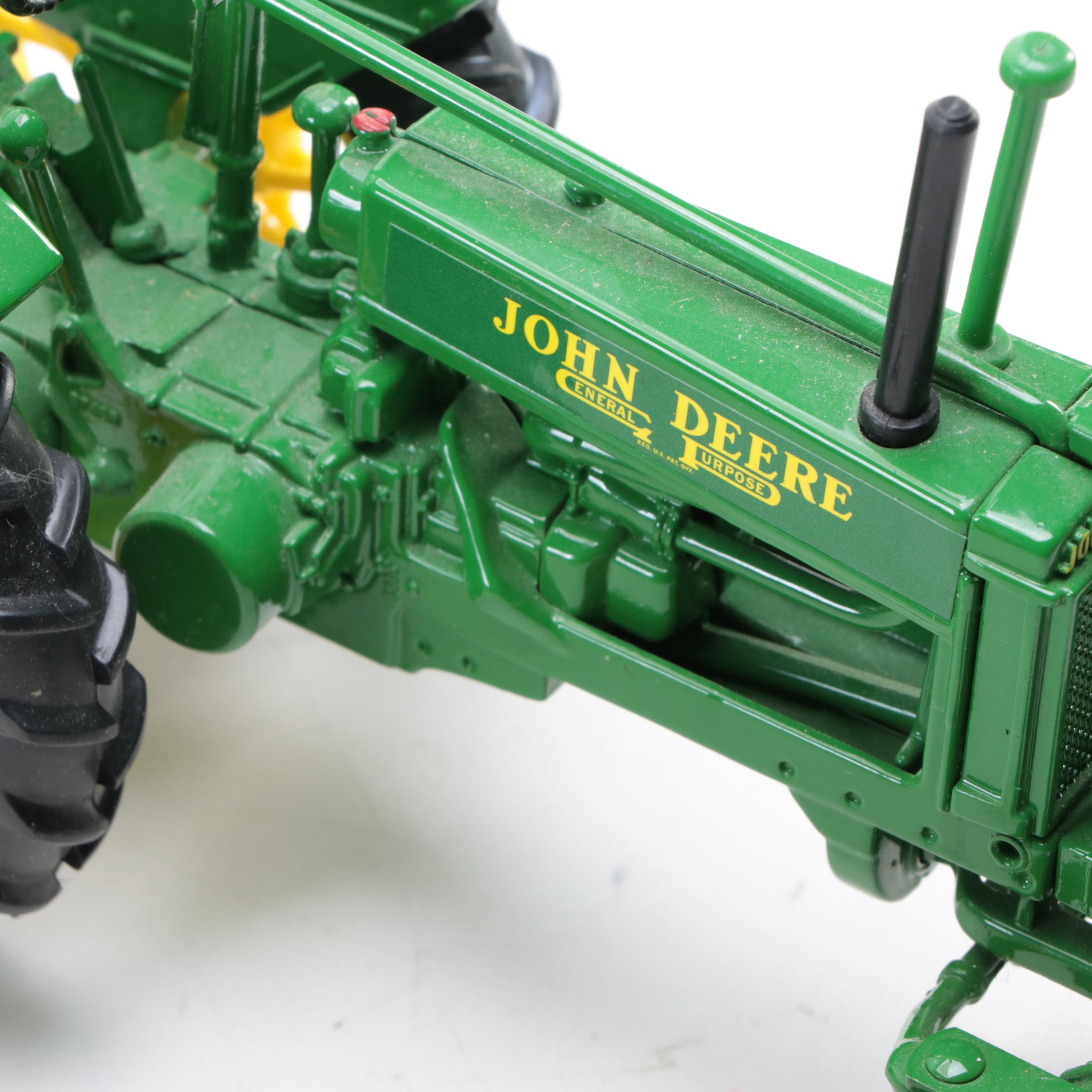Ertl and Other John Deer Diecast Tractors, Hay Wagon and Combine