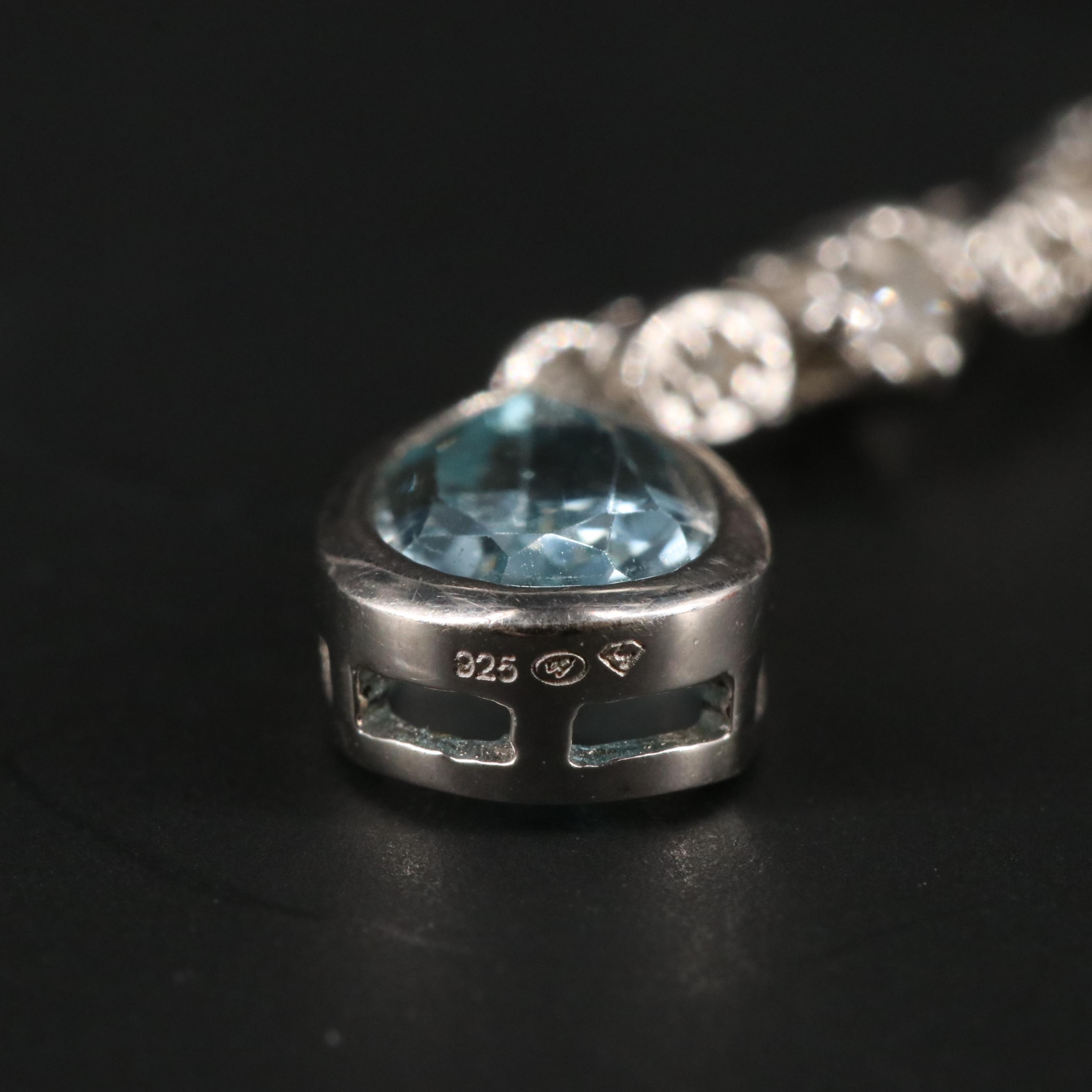 Sterling Silver Topaz Dangle Earrings