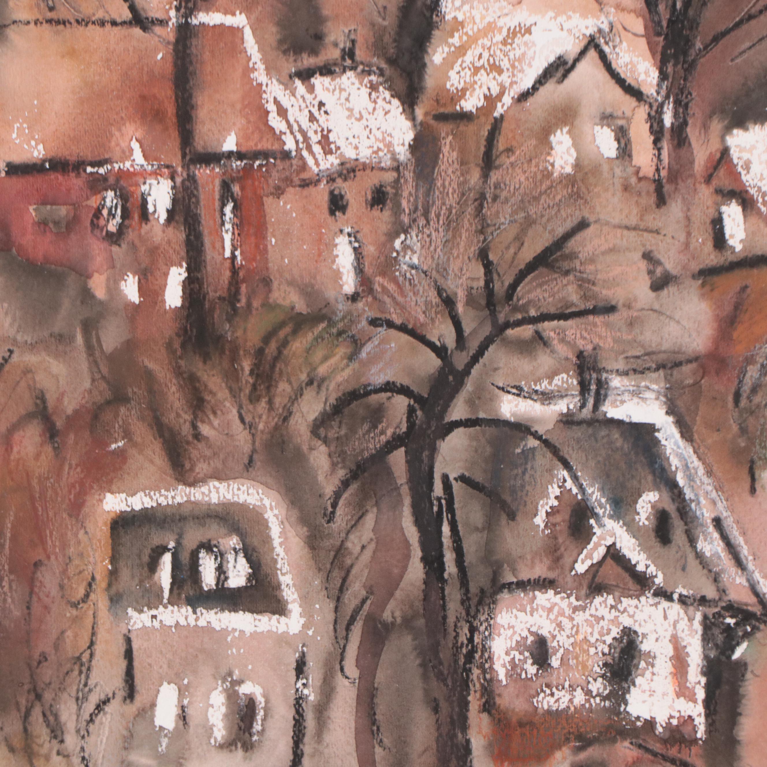 Marina Mozhayeva Residential Landscape Watercolor Painting, 2017