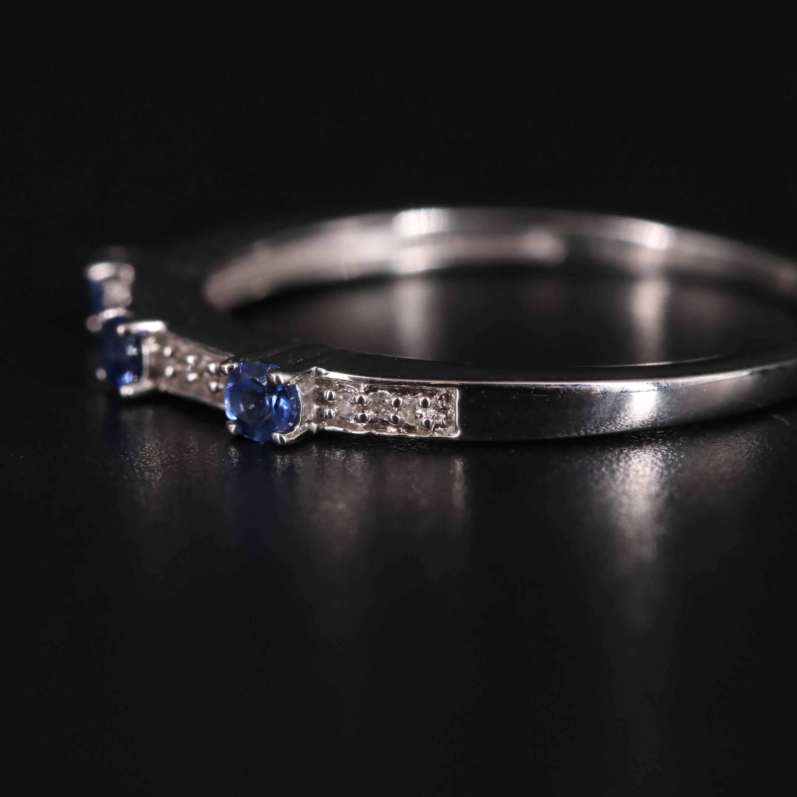 Sterling Silver Sapphire and Diamond Ring