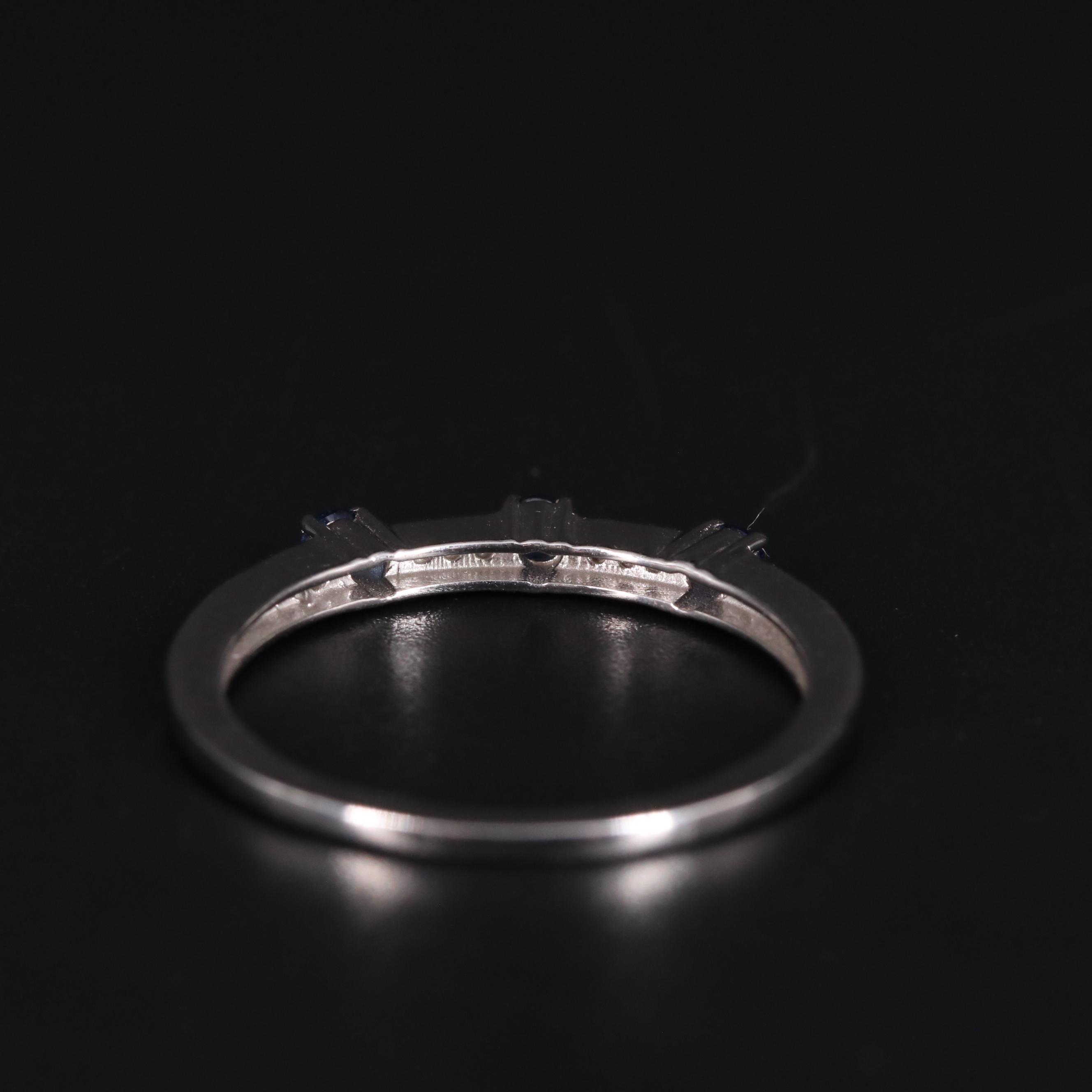 Sterling Silver Sapphire and Diamond Ring