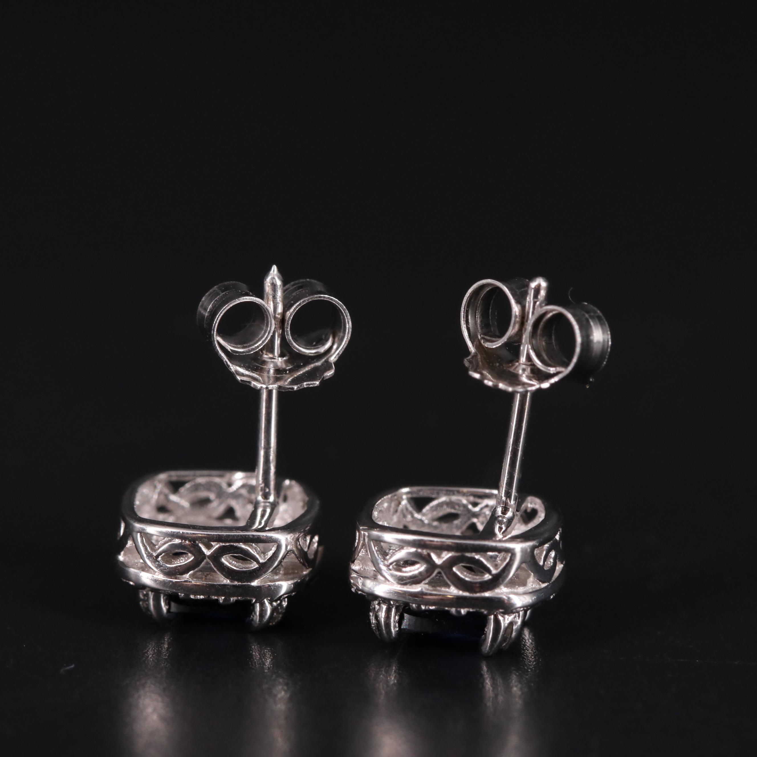 Sterling Silver Sapphire Earrings