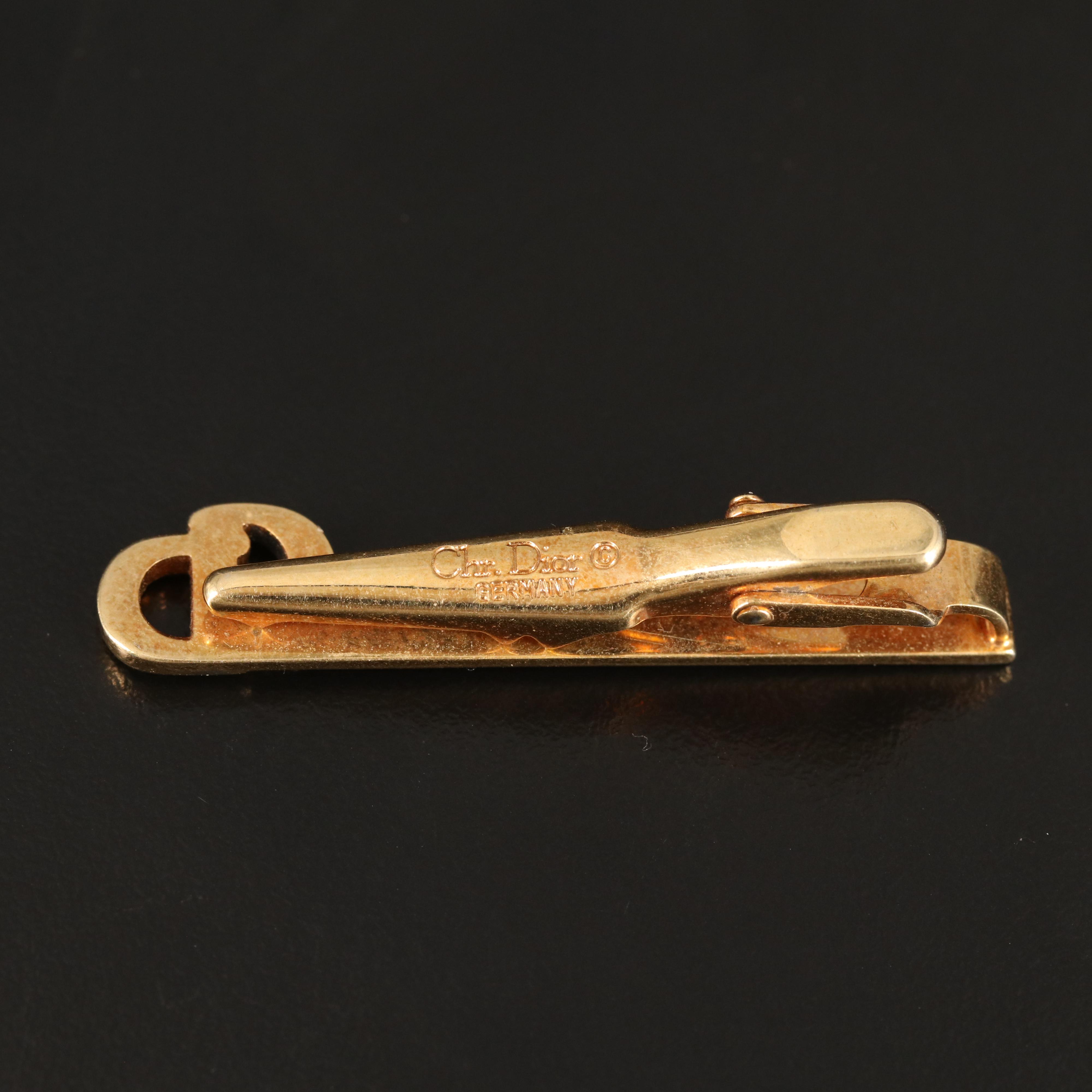Christian Dior "CD" Logo Tie Clip