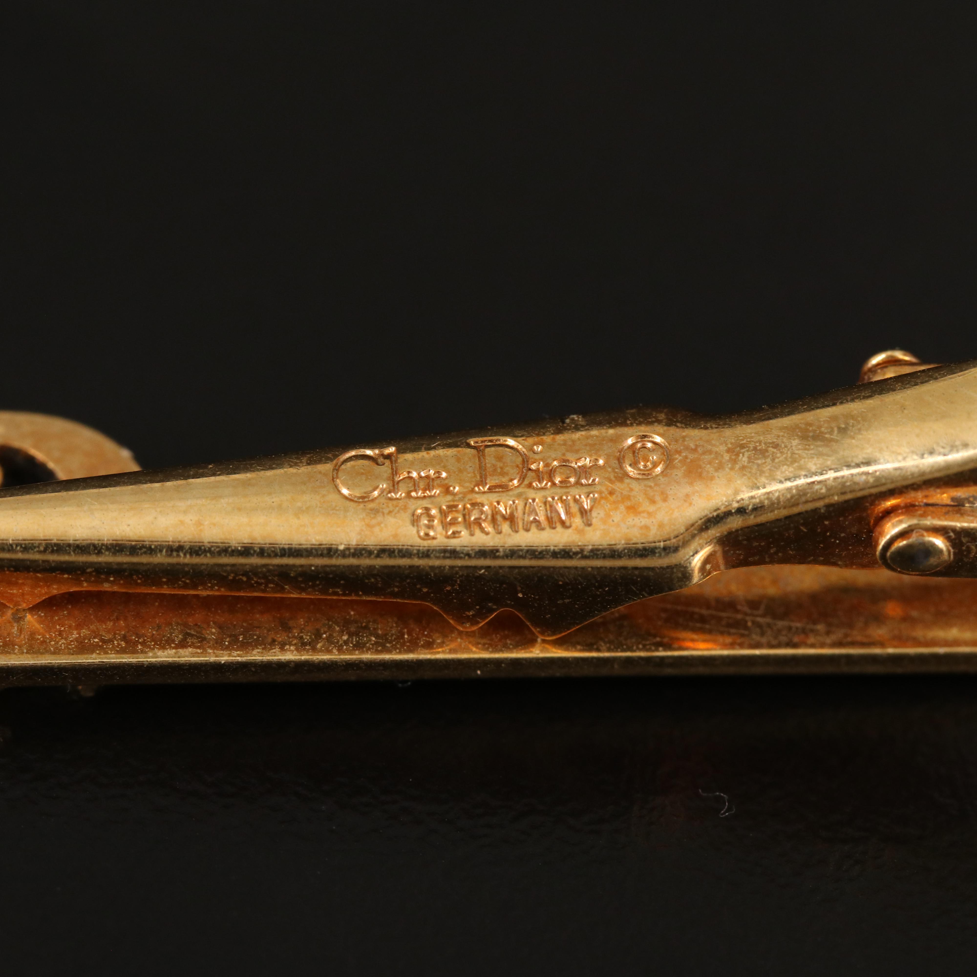 Christian Dior "CD" Logo Tie Clip