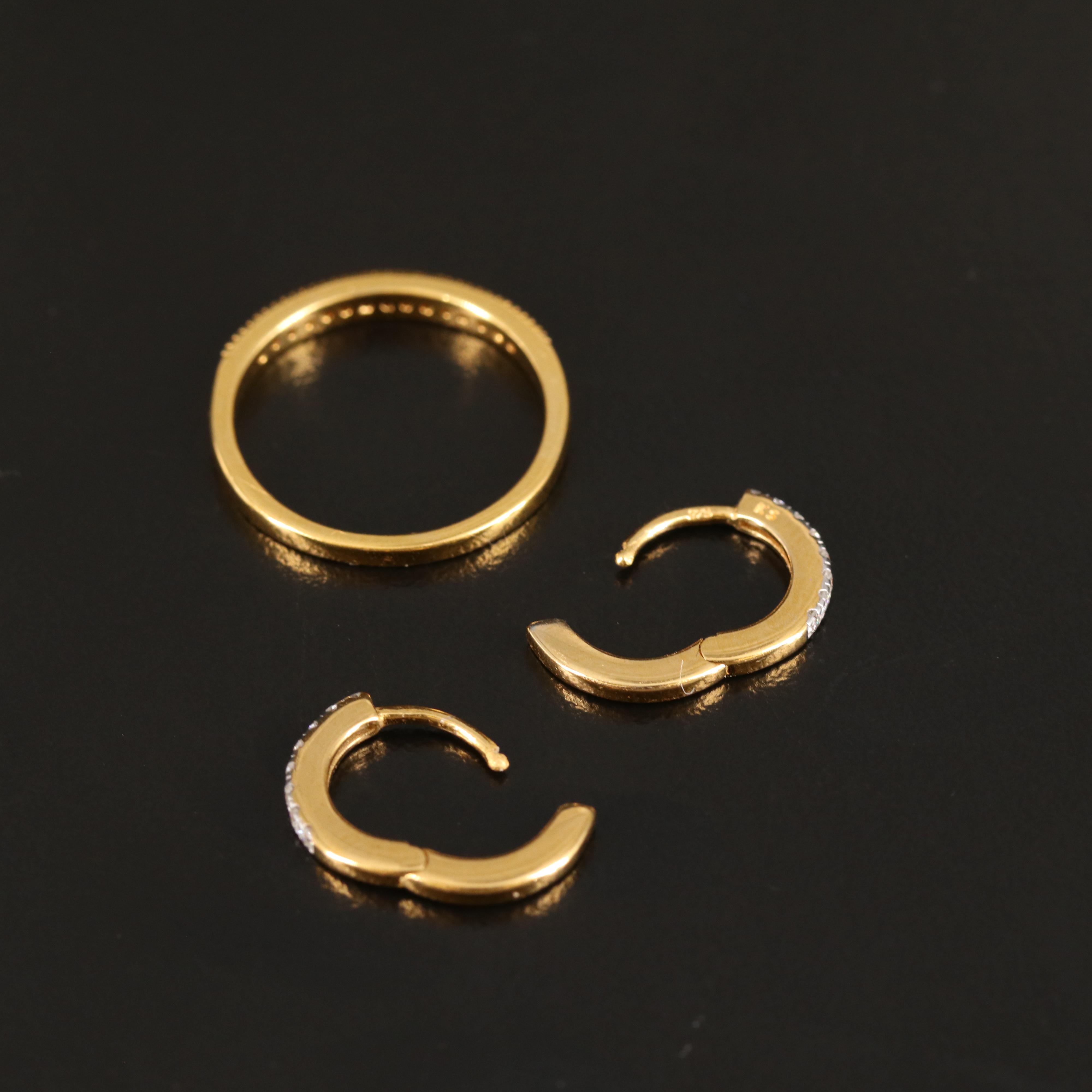 Kendra Scott Sterling Diamond Earrings and Ring