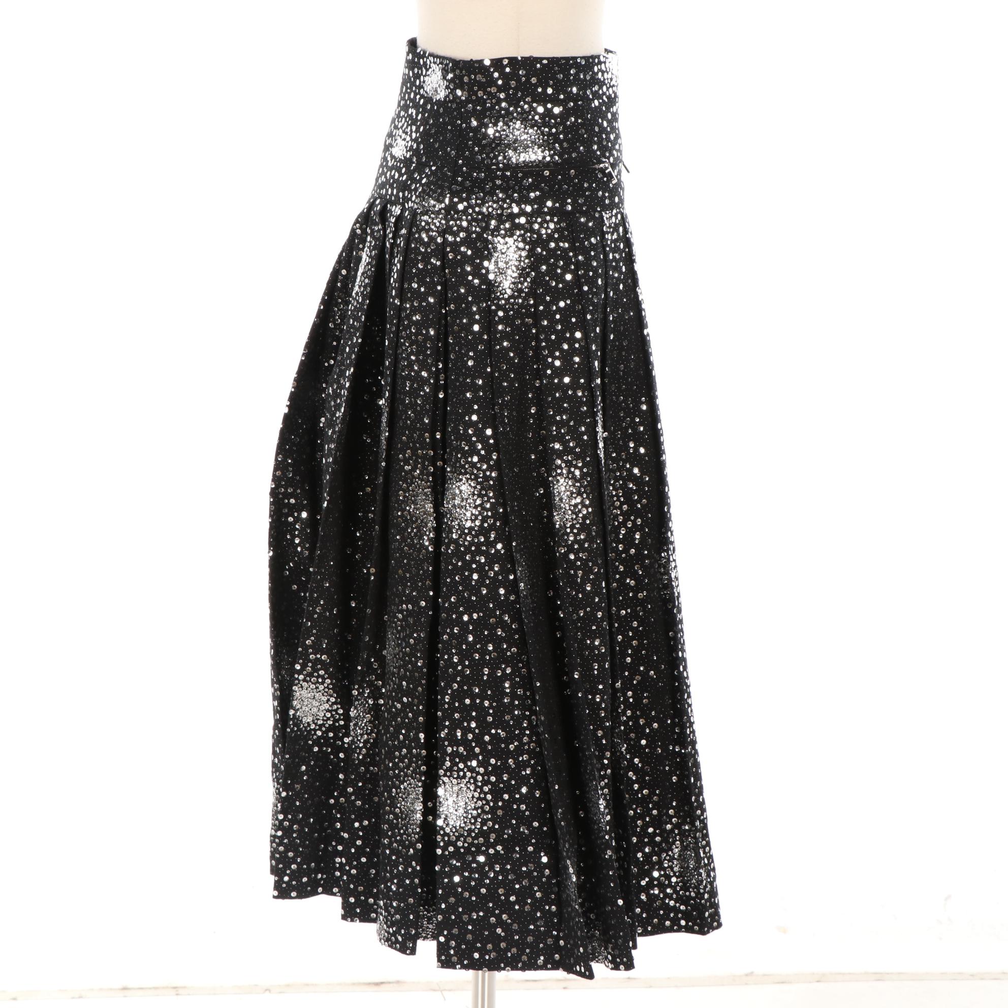 Chanel Sequined Cotton Pleated Skirt, New with Tag