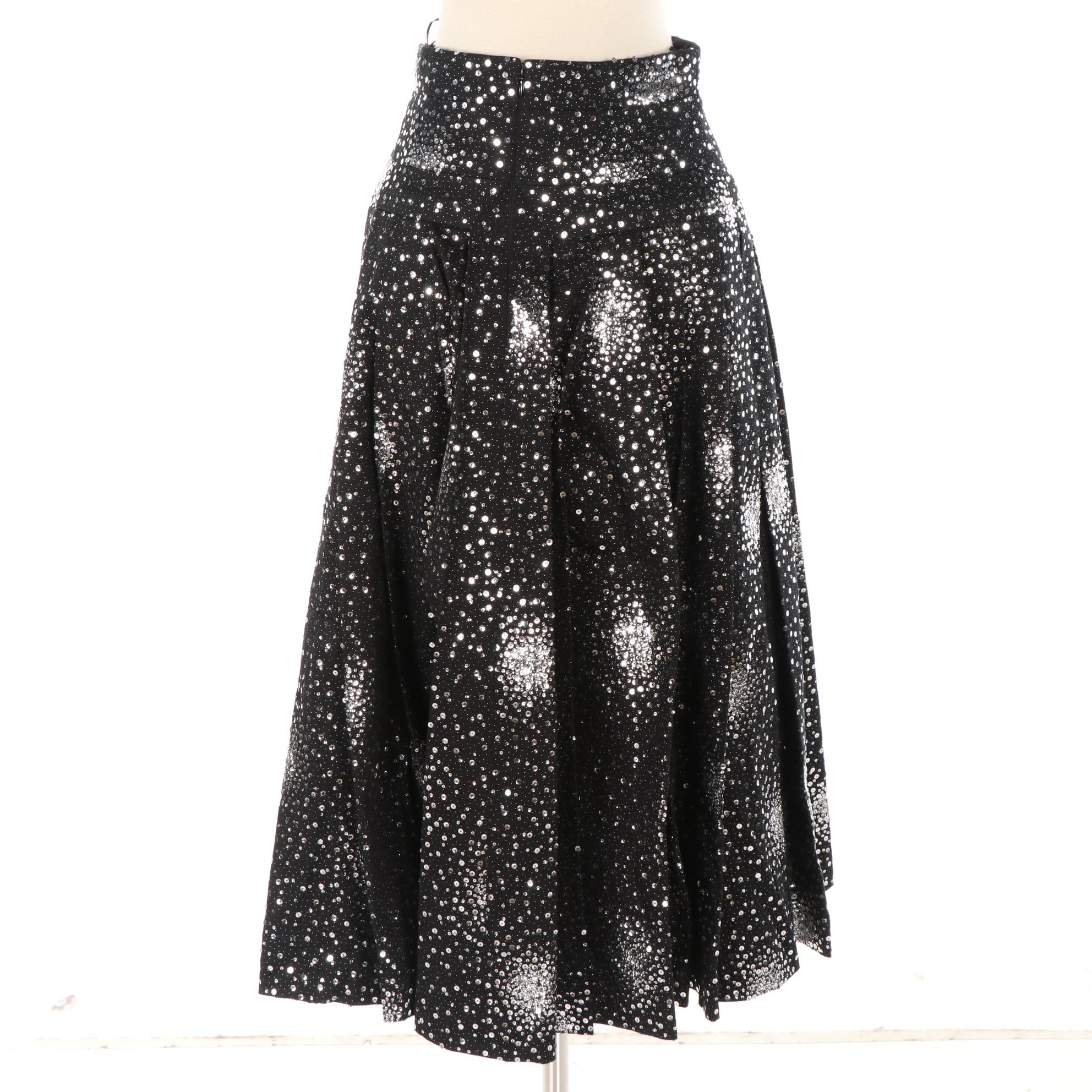 Chanel Sequined Cotton Pleated Skirt, New with Tag