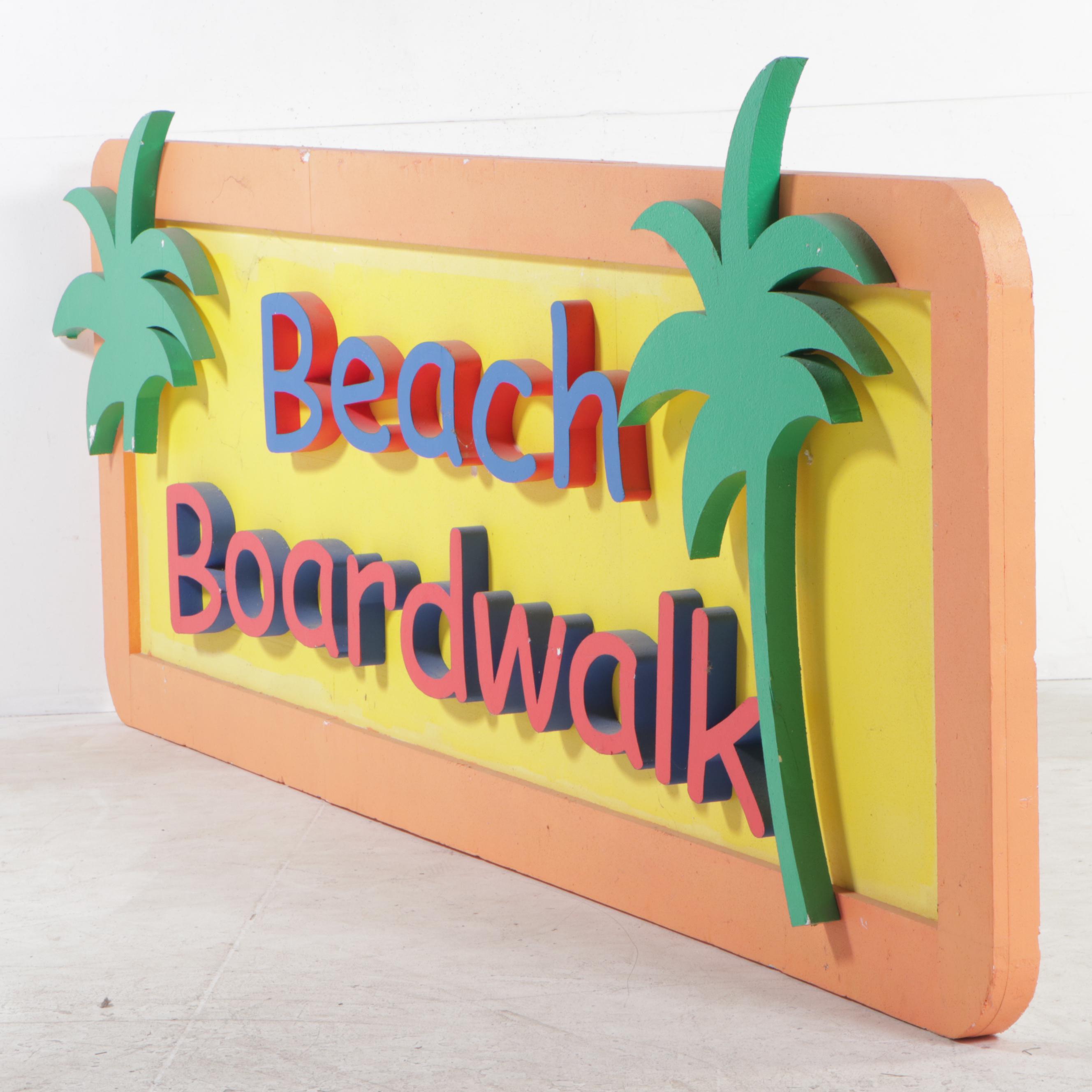 "Beach Boardwalk" Oversize Polychrome Styrofoam Sign