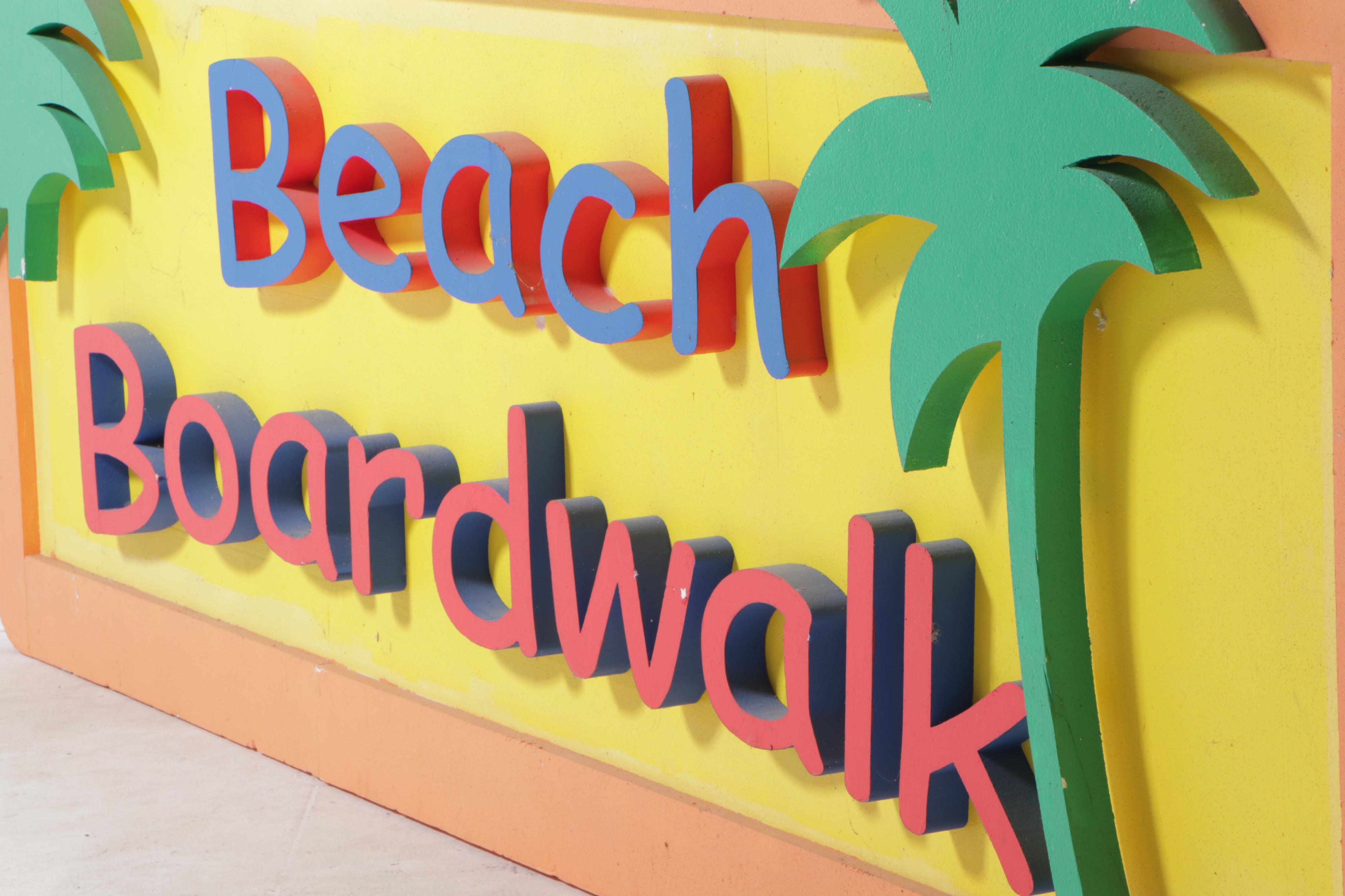 "Beach Boardwalk" Oversize Polychrome Styrofoam Sign