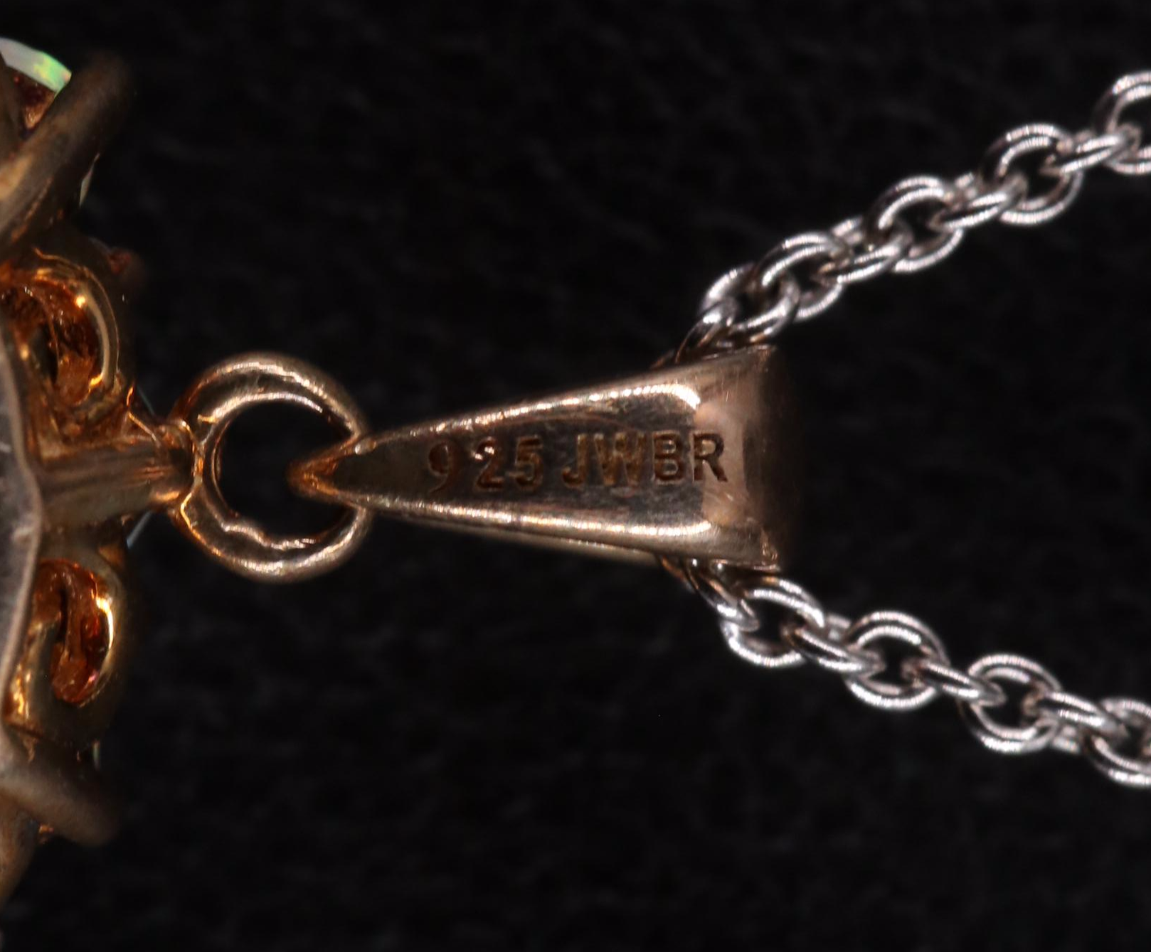 Sterling Silver Opal and Sapphire Pendant Necklace