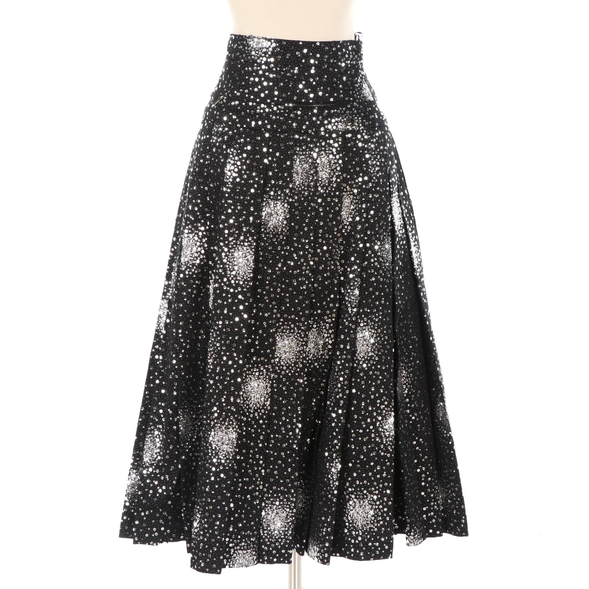 Chanel Sequined Cotton Pleated Skirt, New with Tag