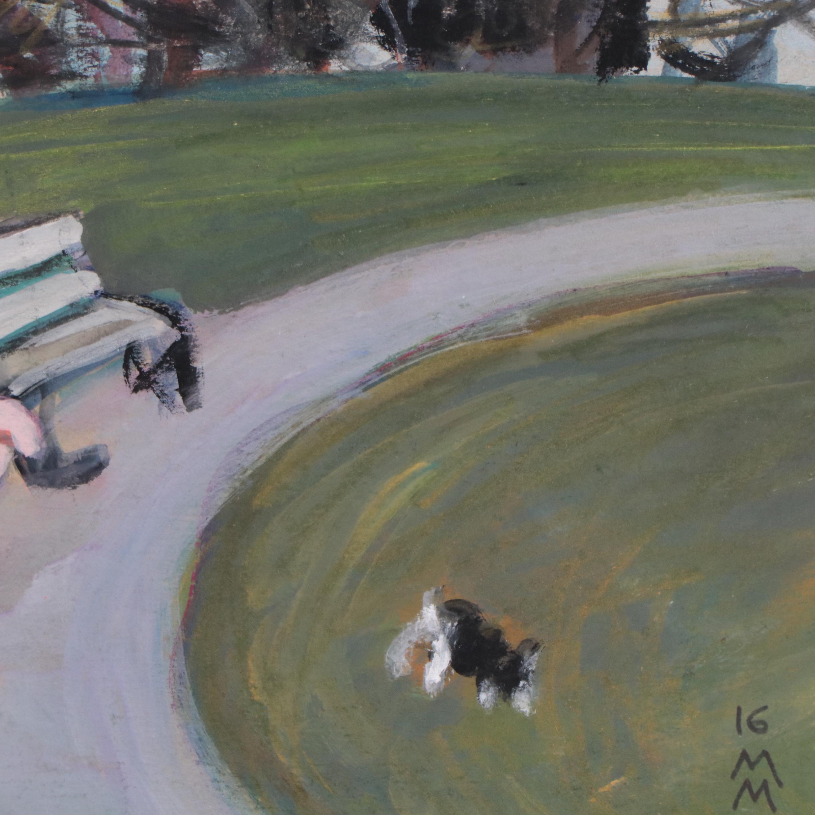 Marina Mozhayeva Acrylic Painting of Park Scene, 2016