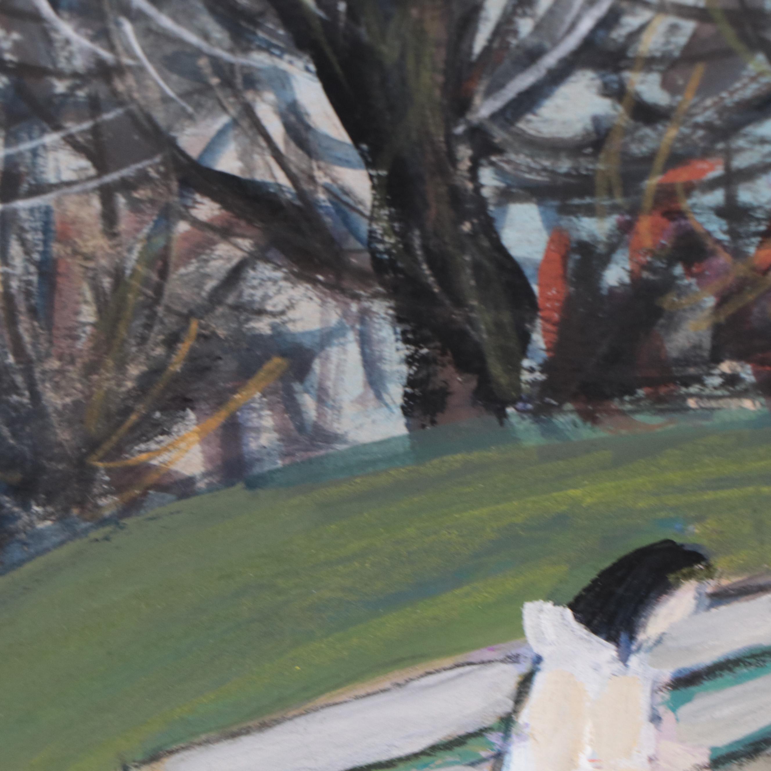 Marina Mozhayeva Acrylic Painting of Park Scene, 2016