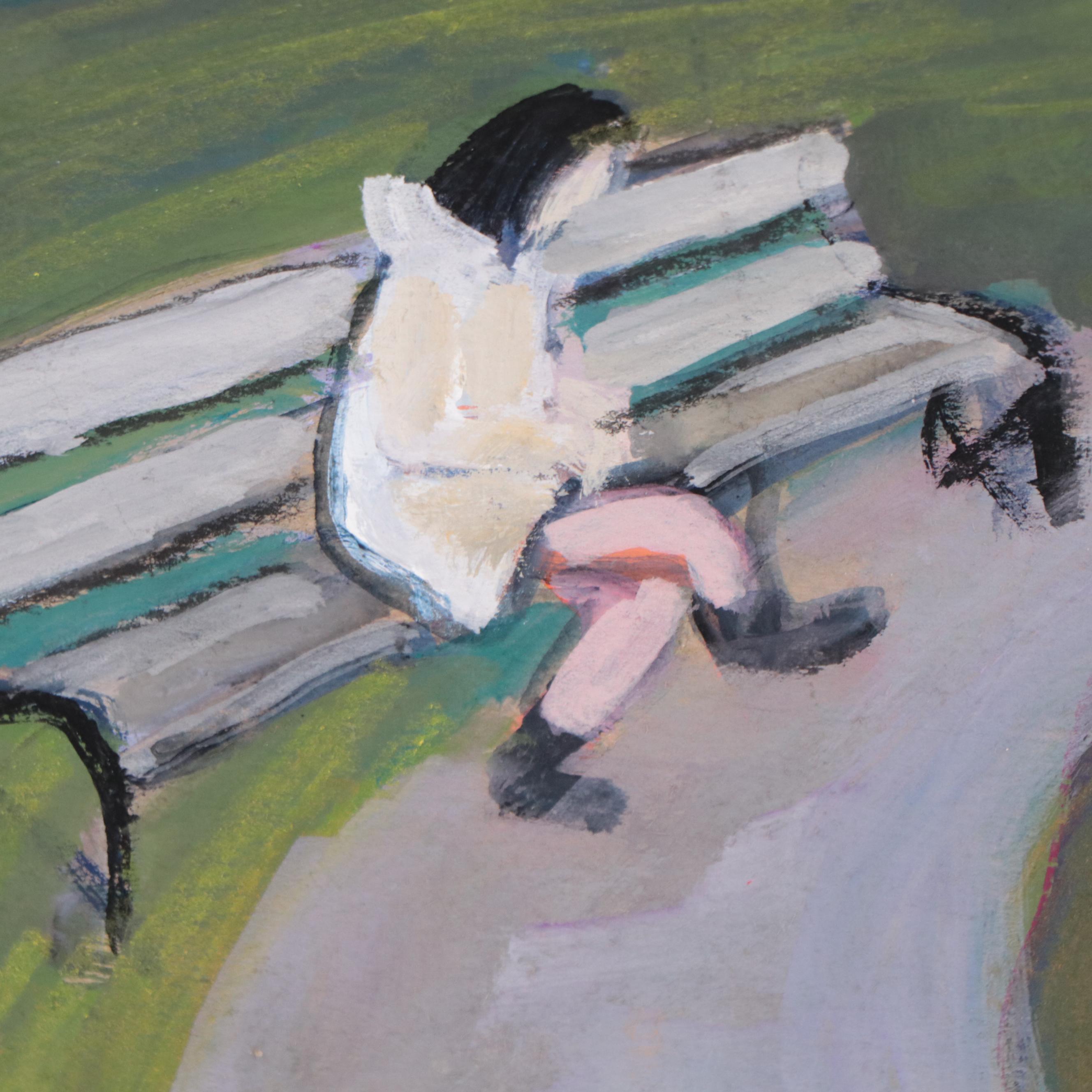 Marina Mozhayeva Acrylic Painting of Park Scene, 2016