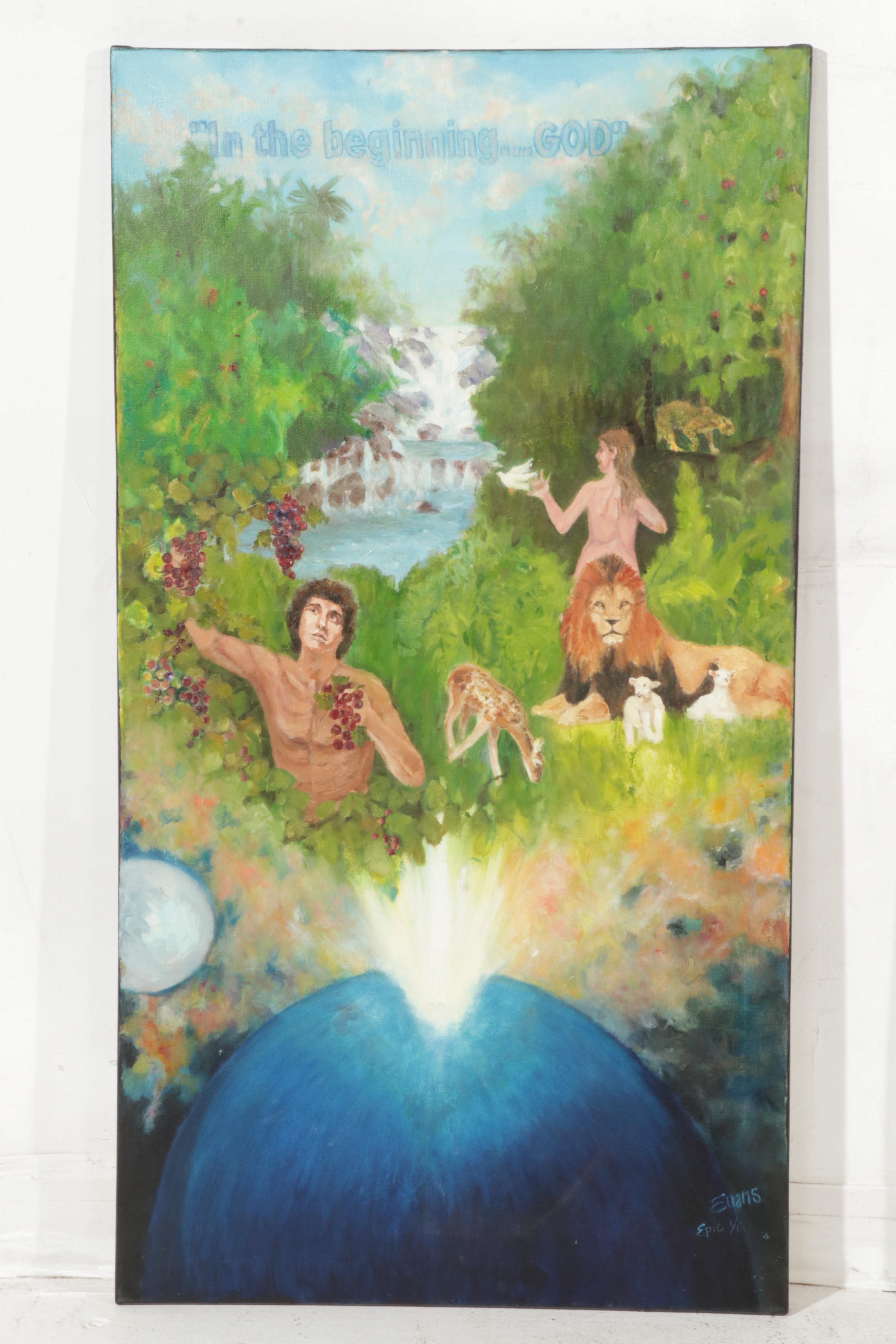 "Epic" Suite Oil Paintings of the Garden of Eden and Abraham, 21st Century