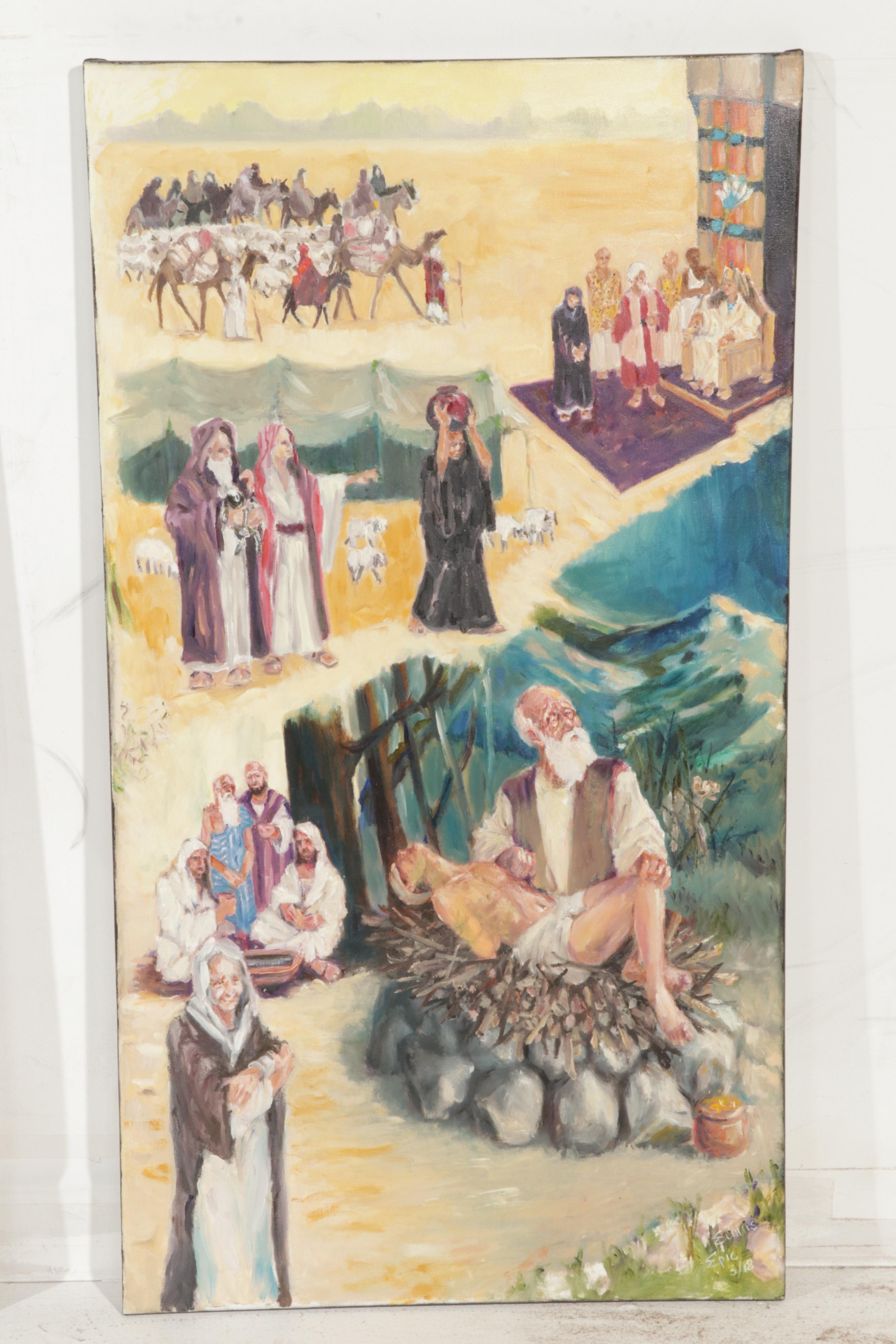 "Epic" Suite Oil Paintings of the Garden of Eden and Abraham, 21st Century