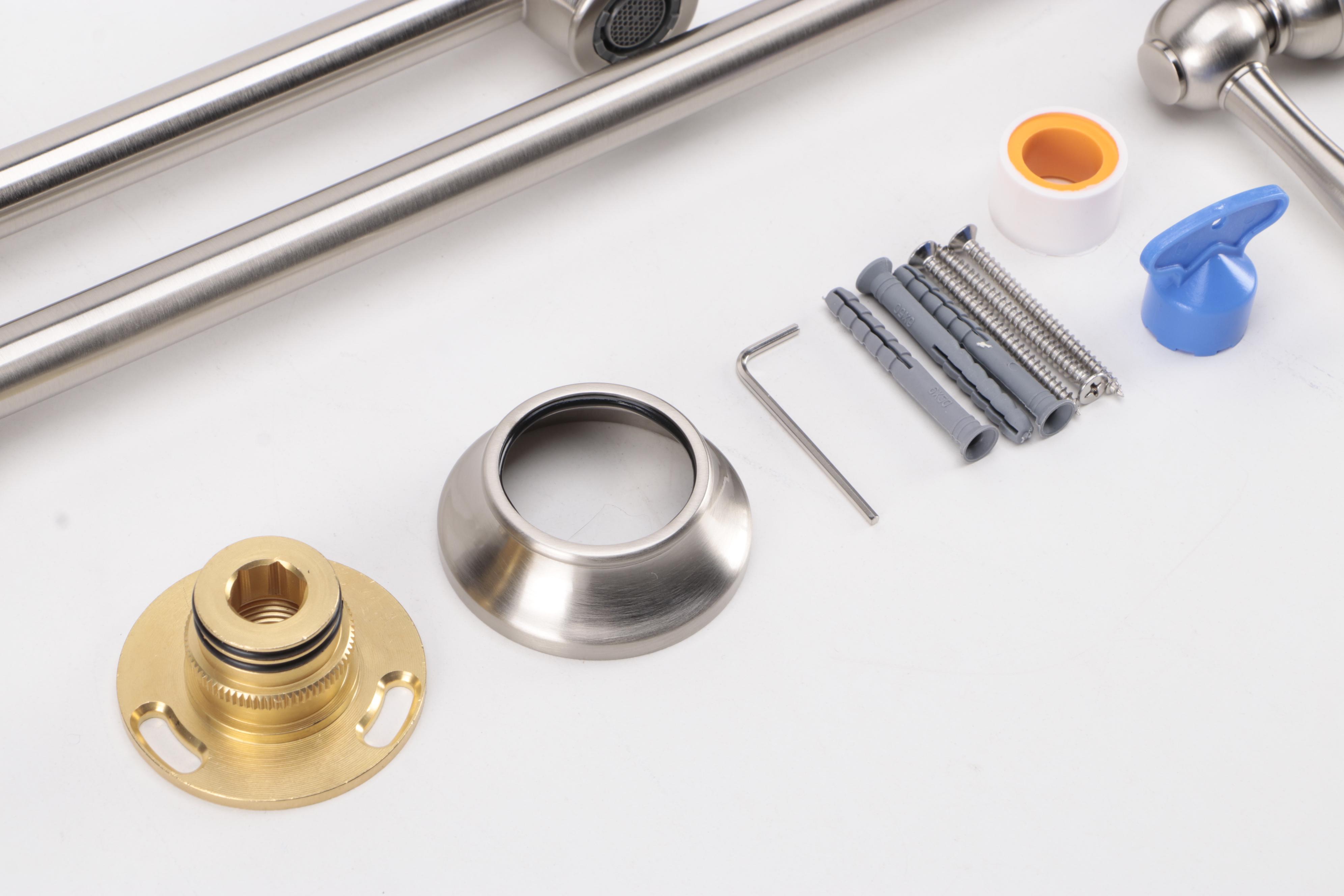 Brushed Nickel Finish Retractable Wall-Mount Pot Filler