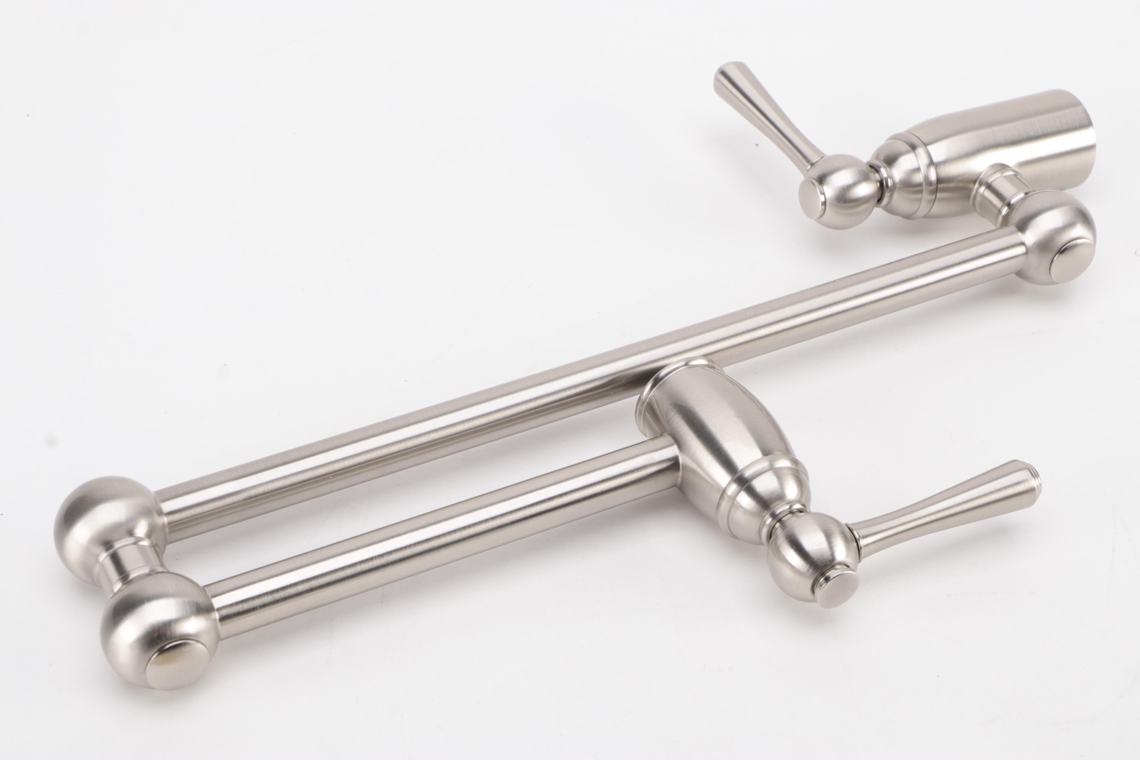 Brushed Nickel Finish Retractable Wall-Mount Pot Filler