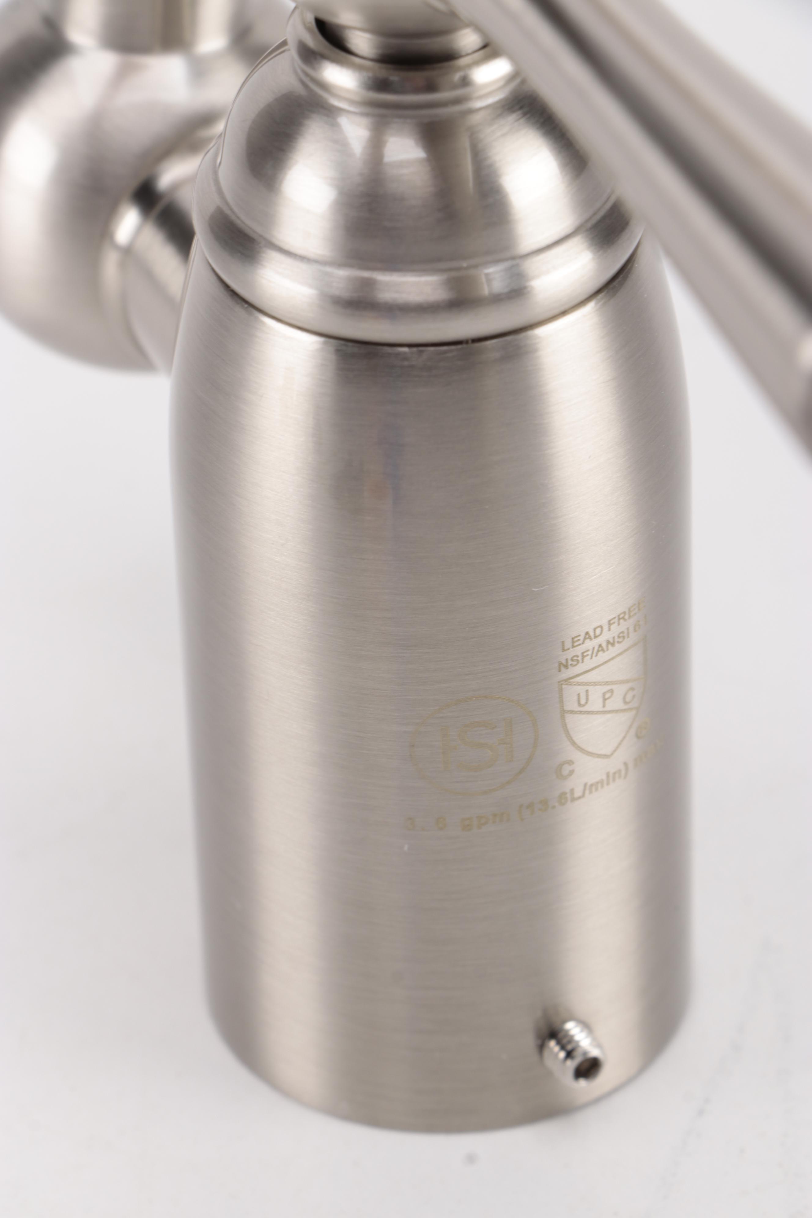 Brushed Nickel Finish Retractable Wall-Mount Pot Filler