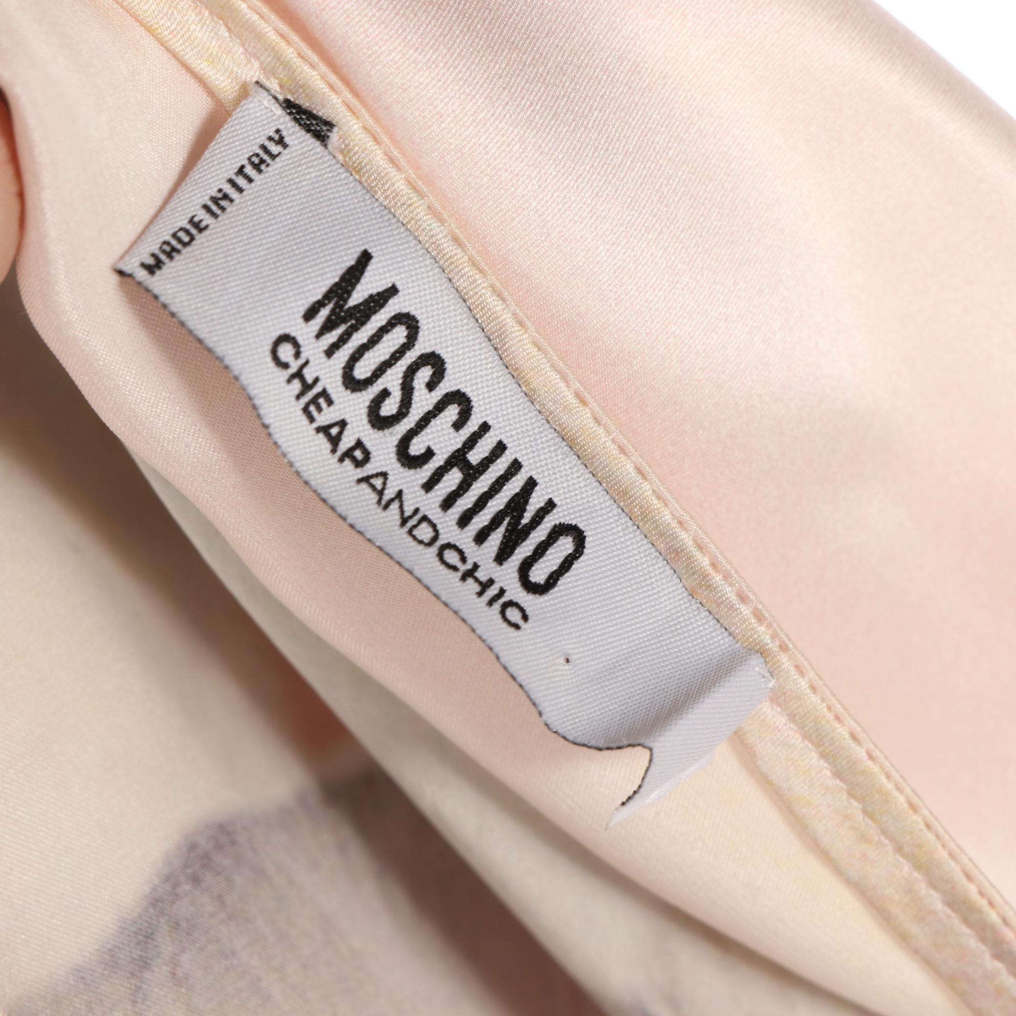 Moschino Cheap and Chic Rabbit Print Silk One Shoulder Dress