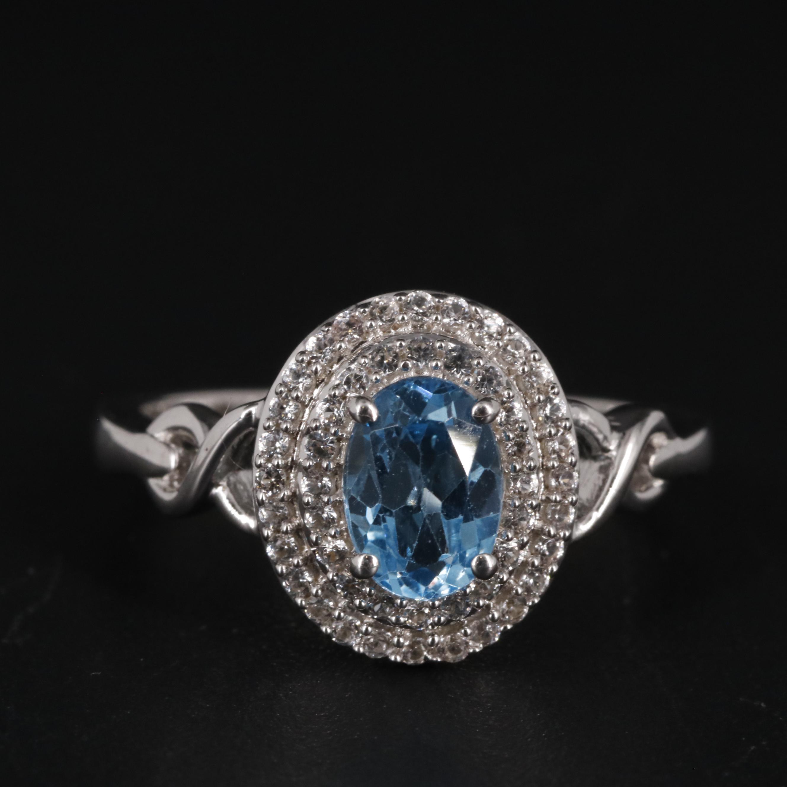 Sterling Silver Topaz and Sapphire Ring