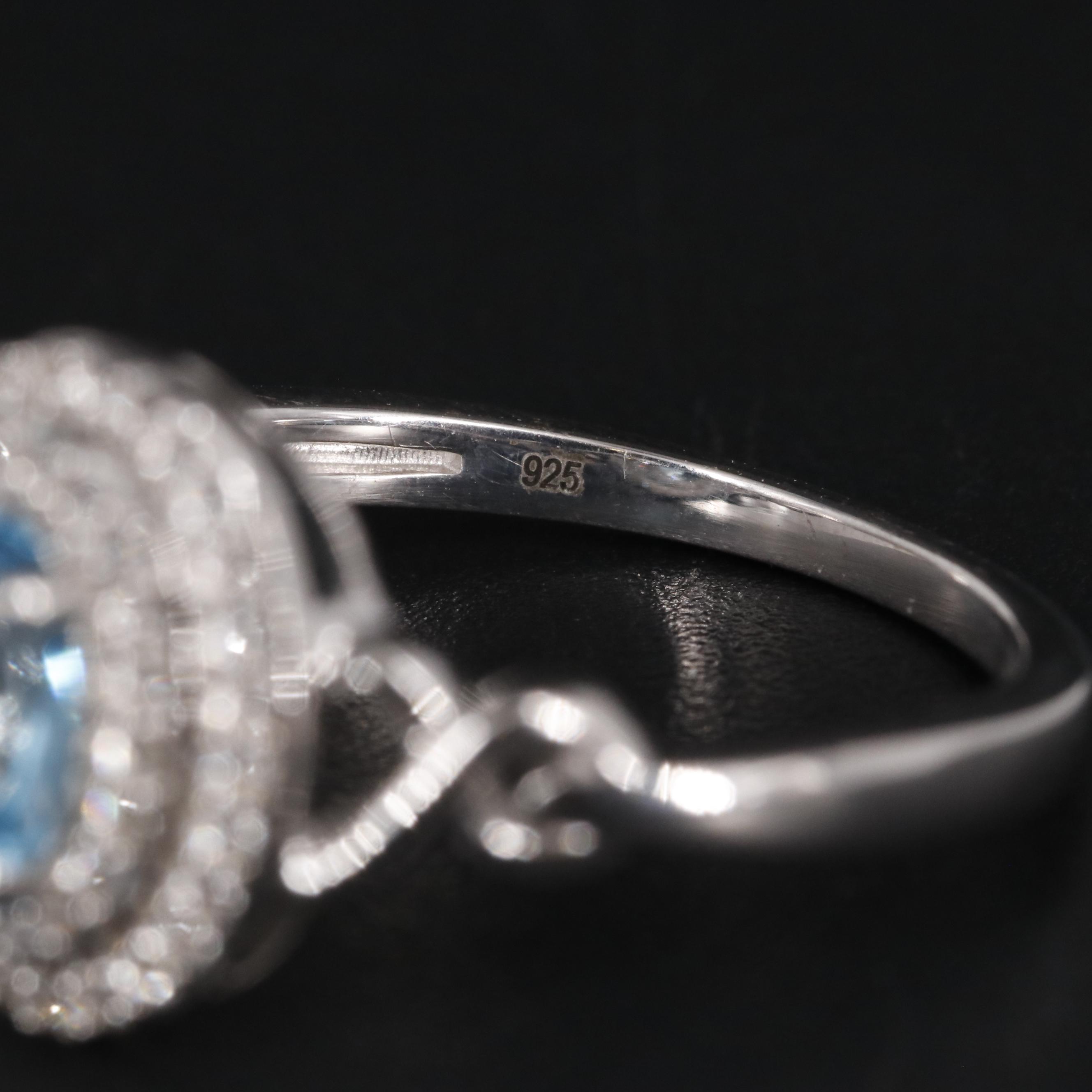 Sterling Silver Topaz and Sapphire Ring