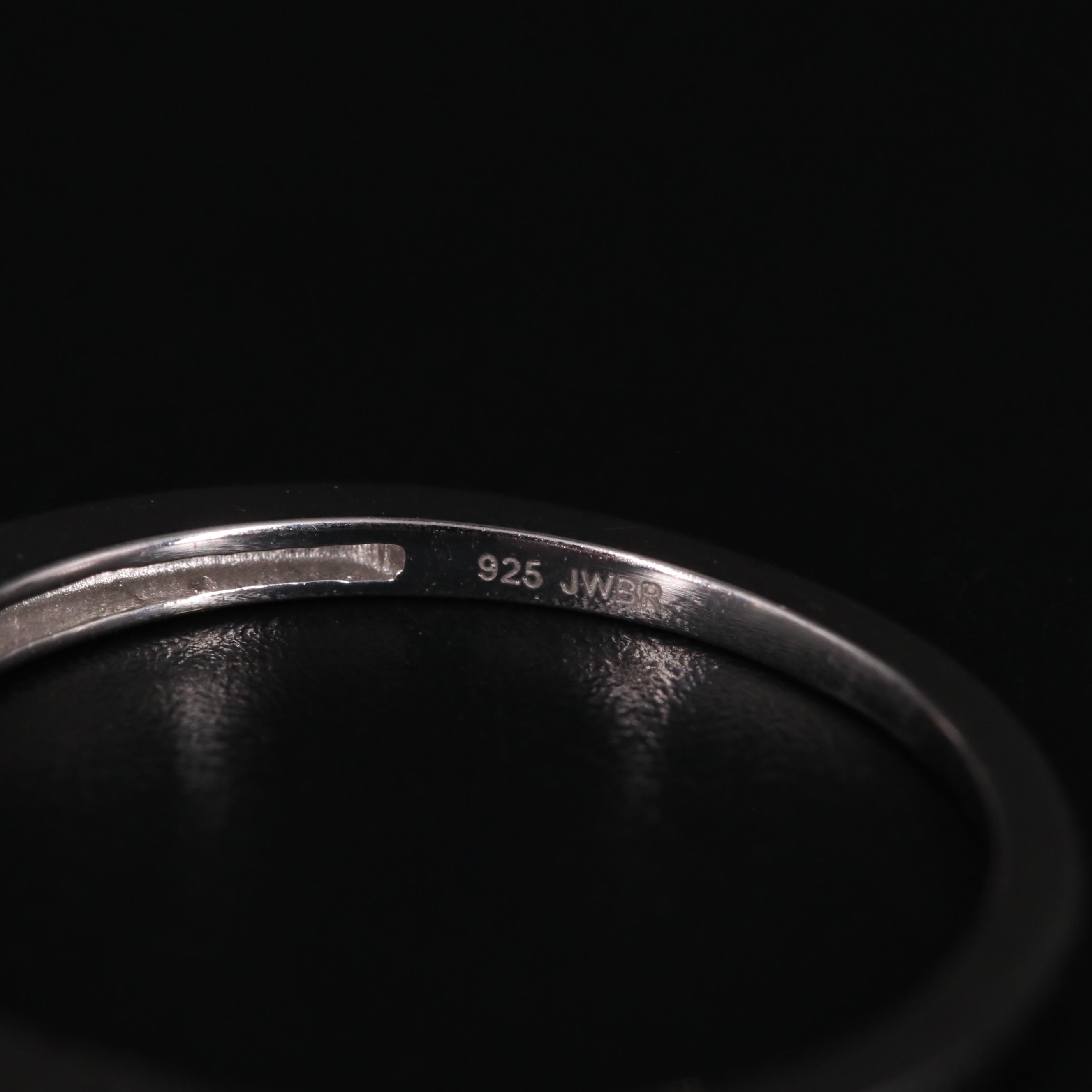 Sterling Silver Sapphire and Diamond Ring