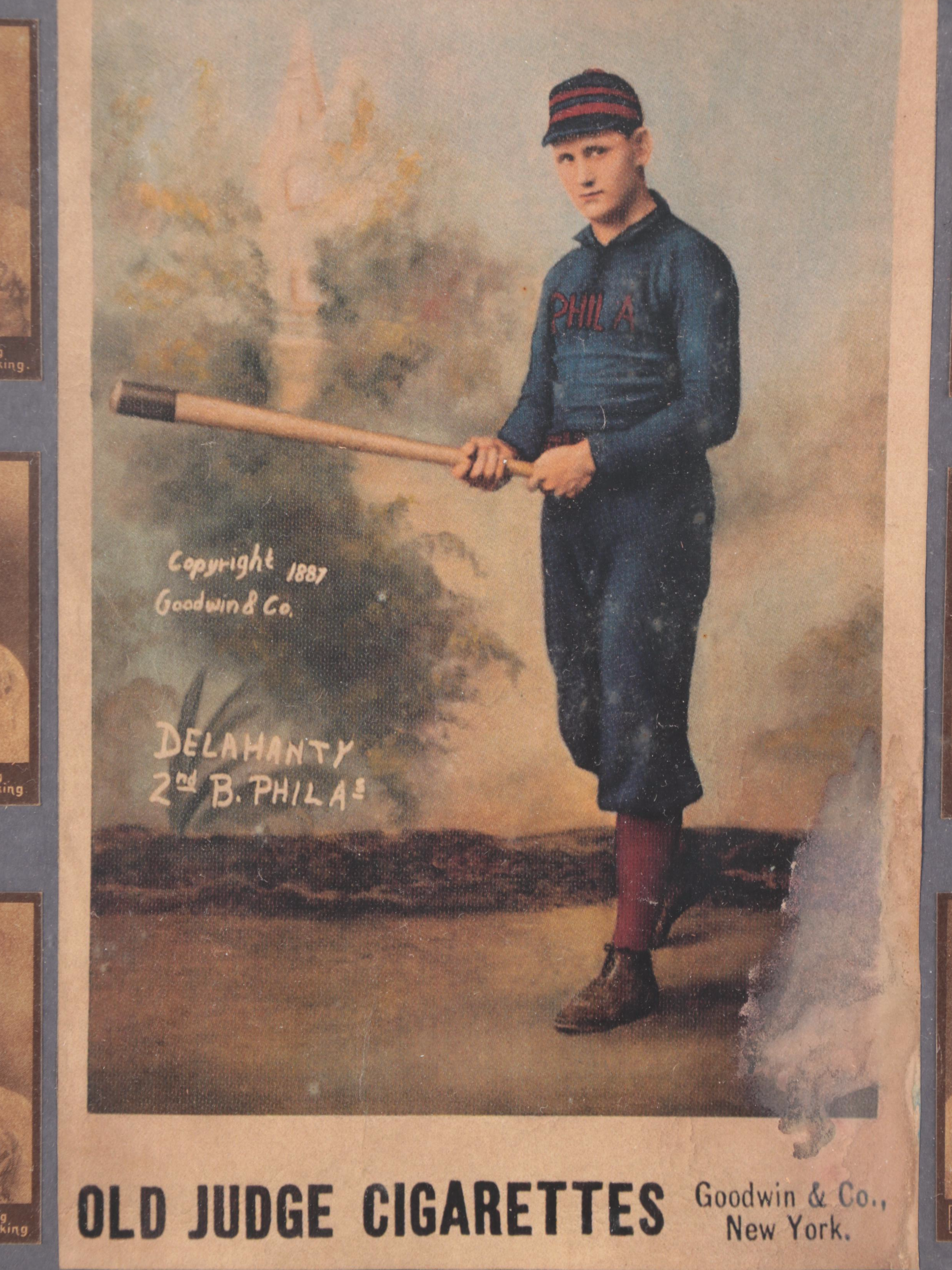 Old Judge, Other Framed Reprint Tobacco Card Collage Displays, Late 20th Century