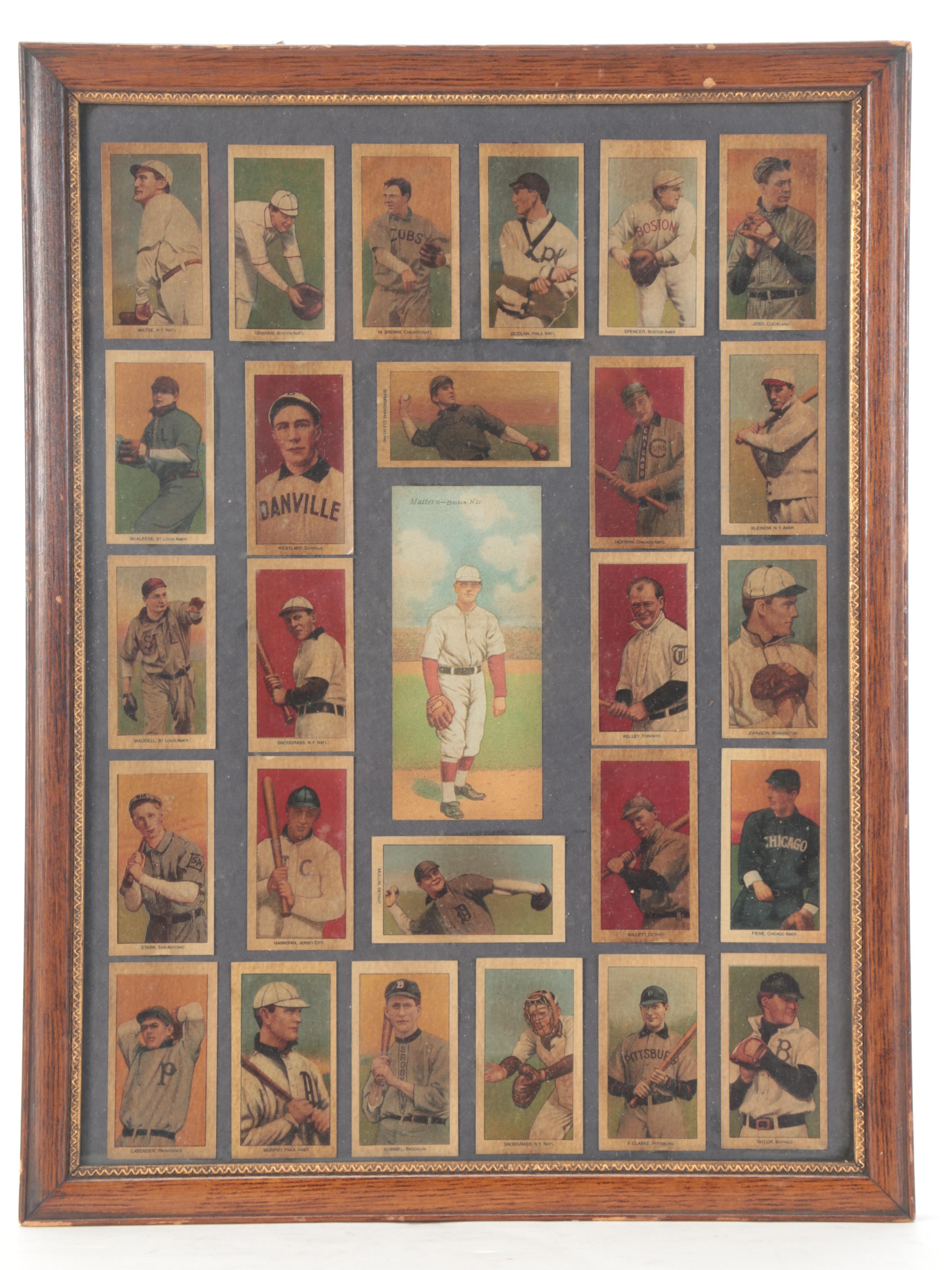 Old Judge, Other Framed Reprint Tobacco Card Collage Displays, Late 20th Century