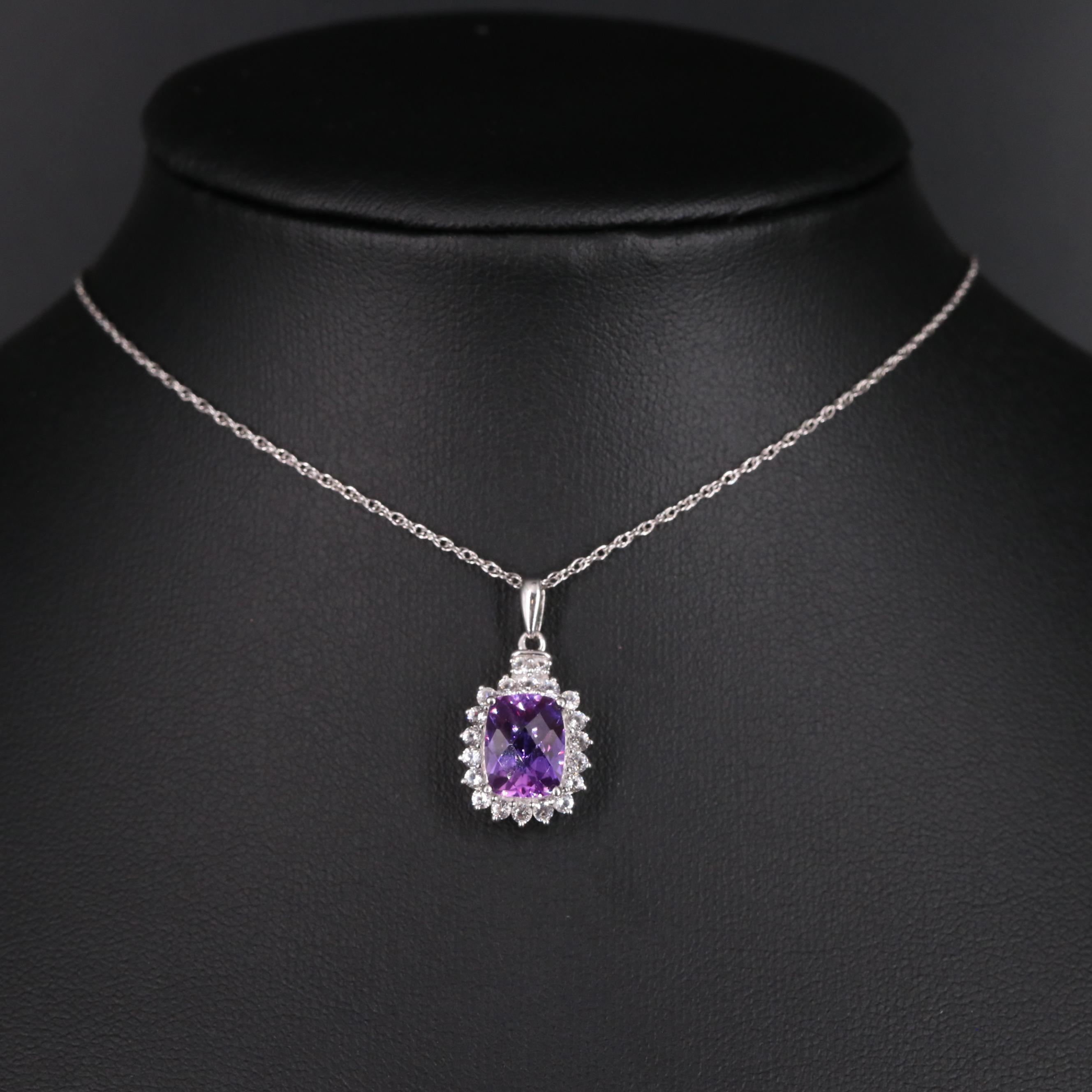 Sterling Silver Sapphire Pendant Necklace