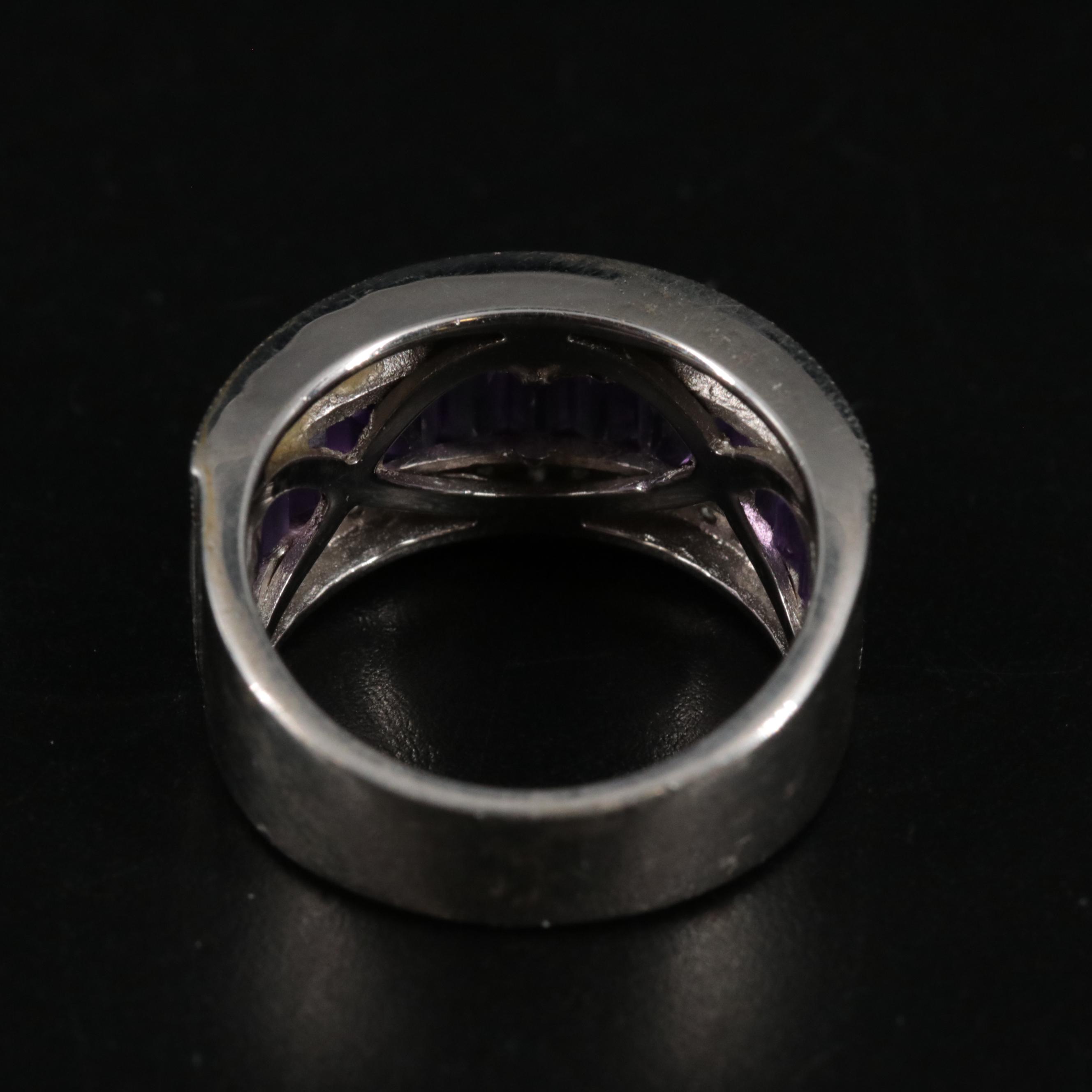 Sterling Silver Amethyst and Topaz Ring