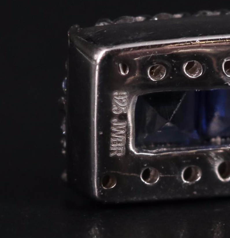 Sterling Silver Sapphire Bar Earrings