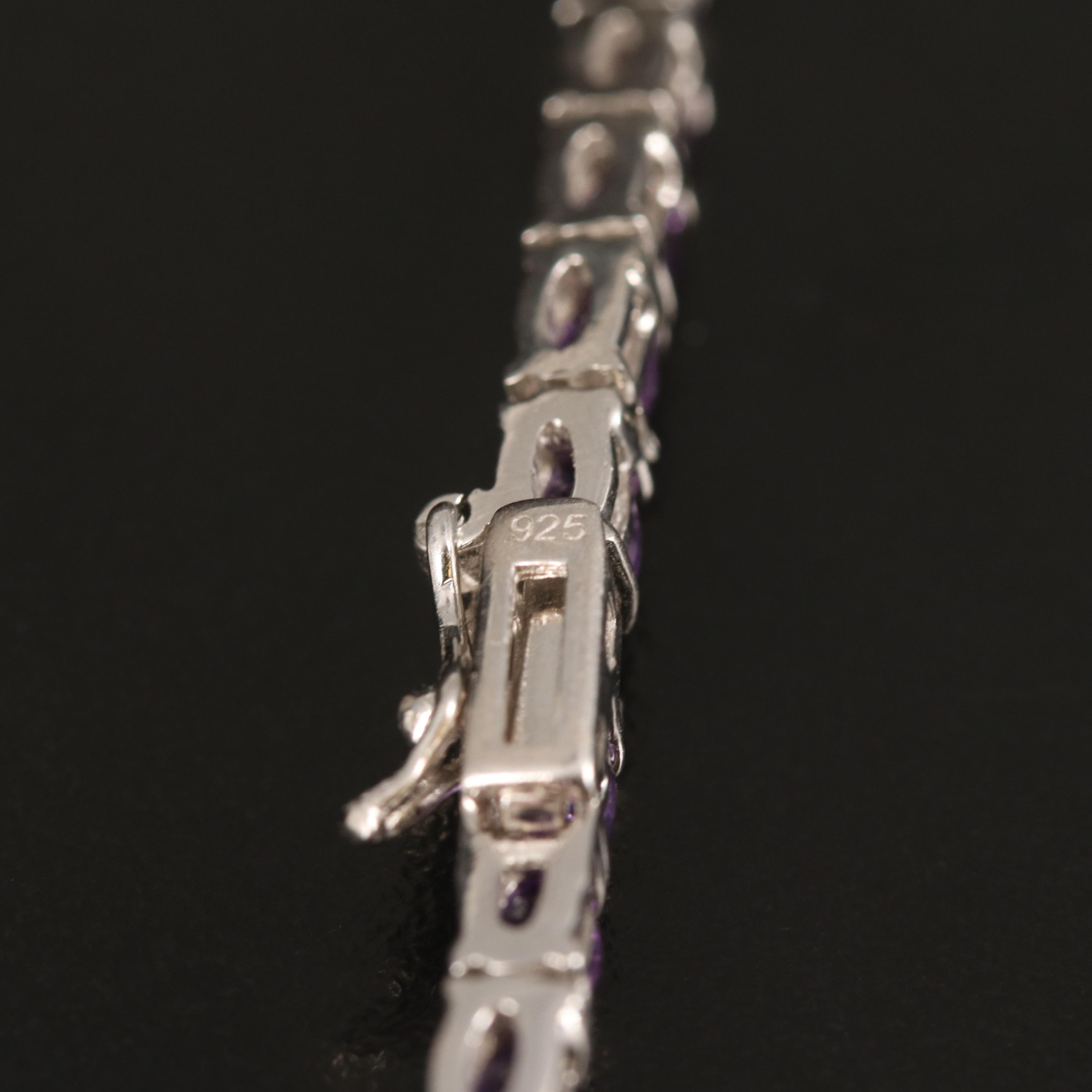 Amethyst, Apatite and Citrine Rainbow Rivière Necklace in Sterling