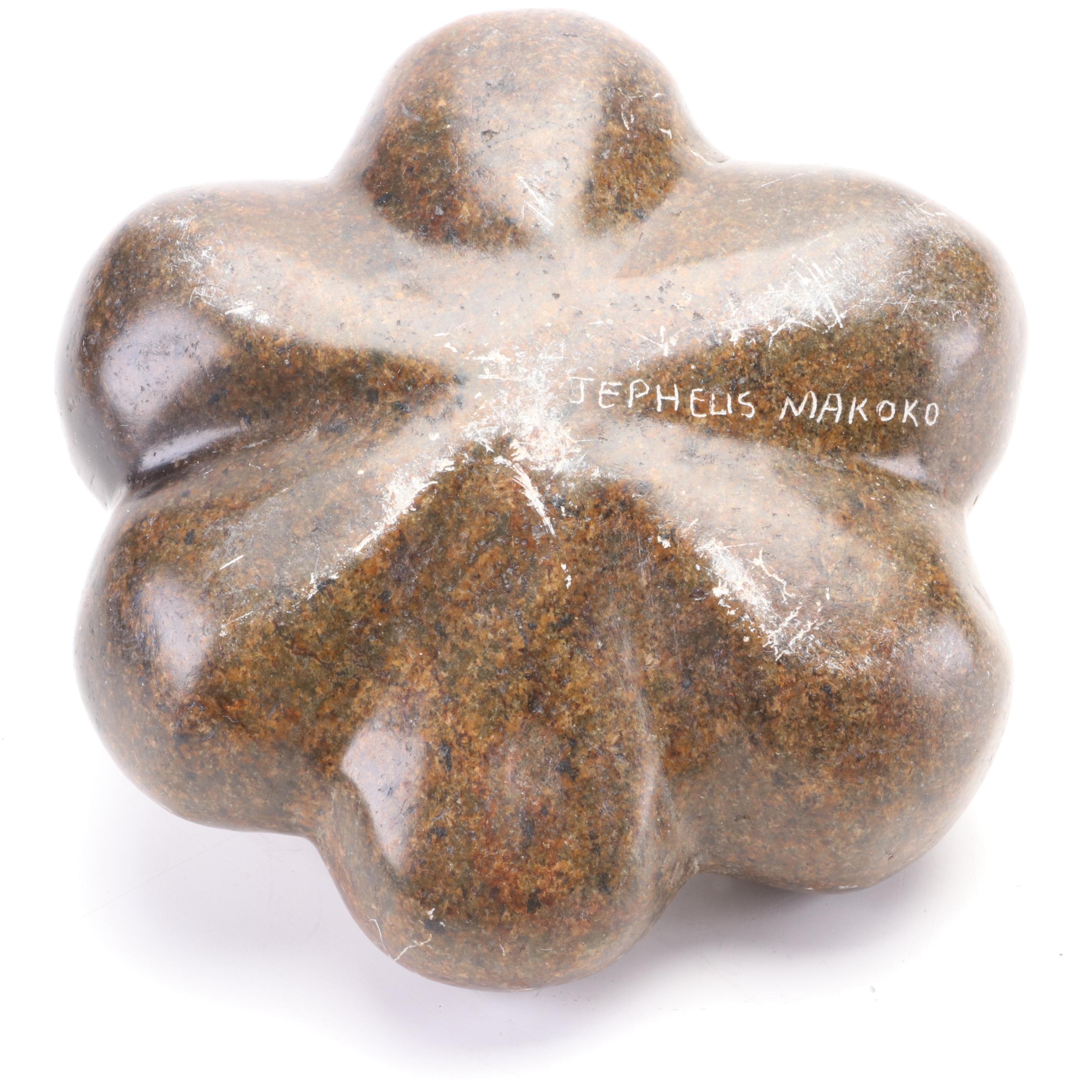 Jephelis Makoko Signed Carved Stone Melon