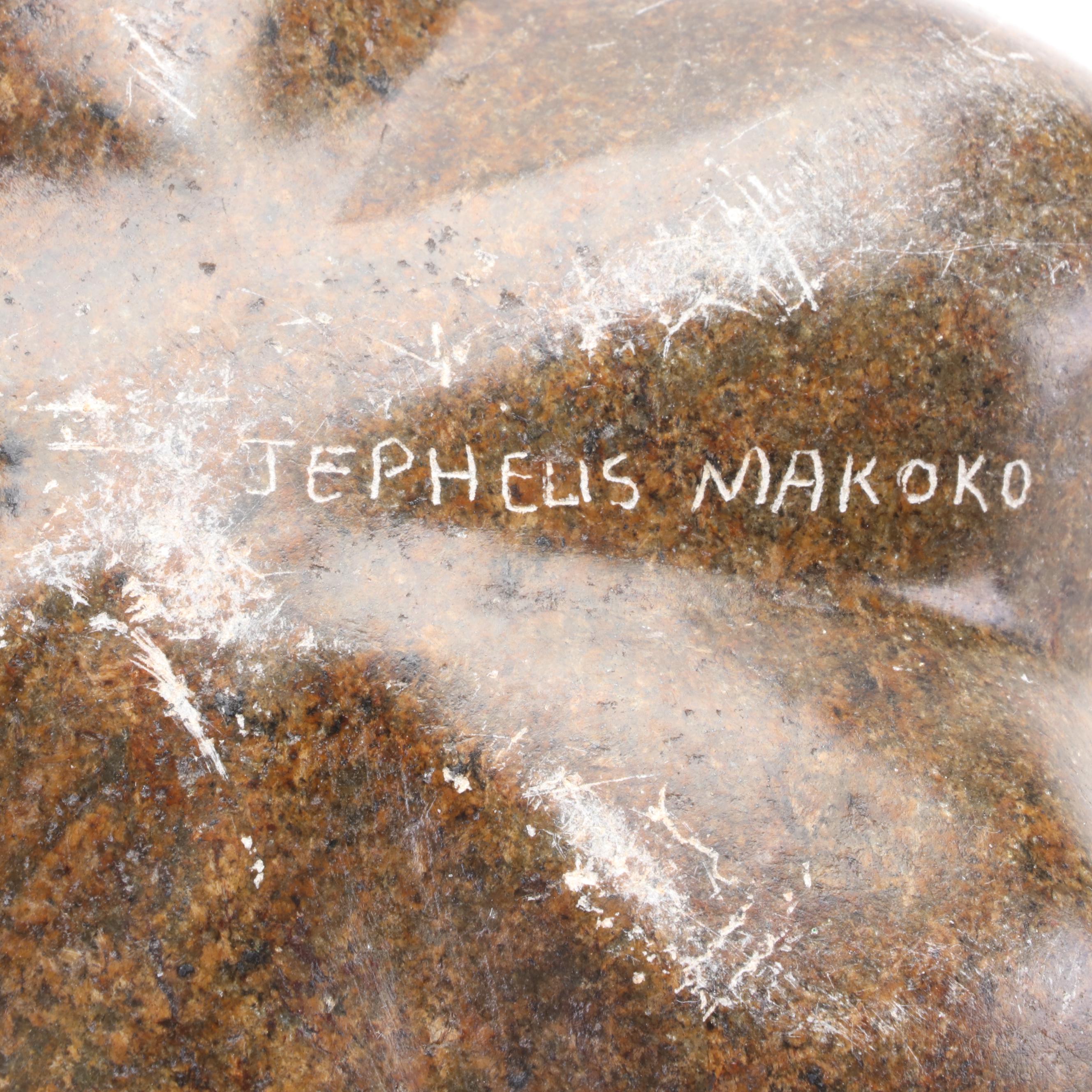 Jephelis Makoko Signed Carved Stone Melon