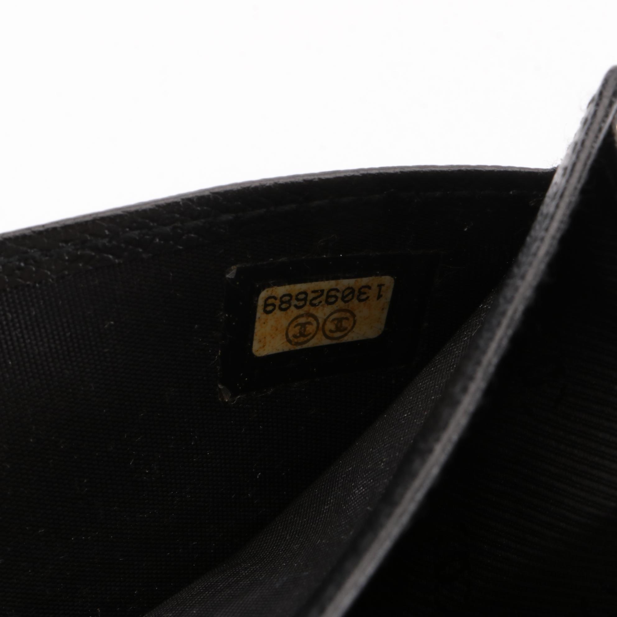 Chanel Long Wallet in Black Cross Grain Leather