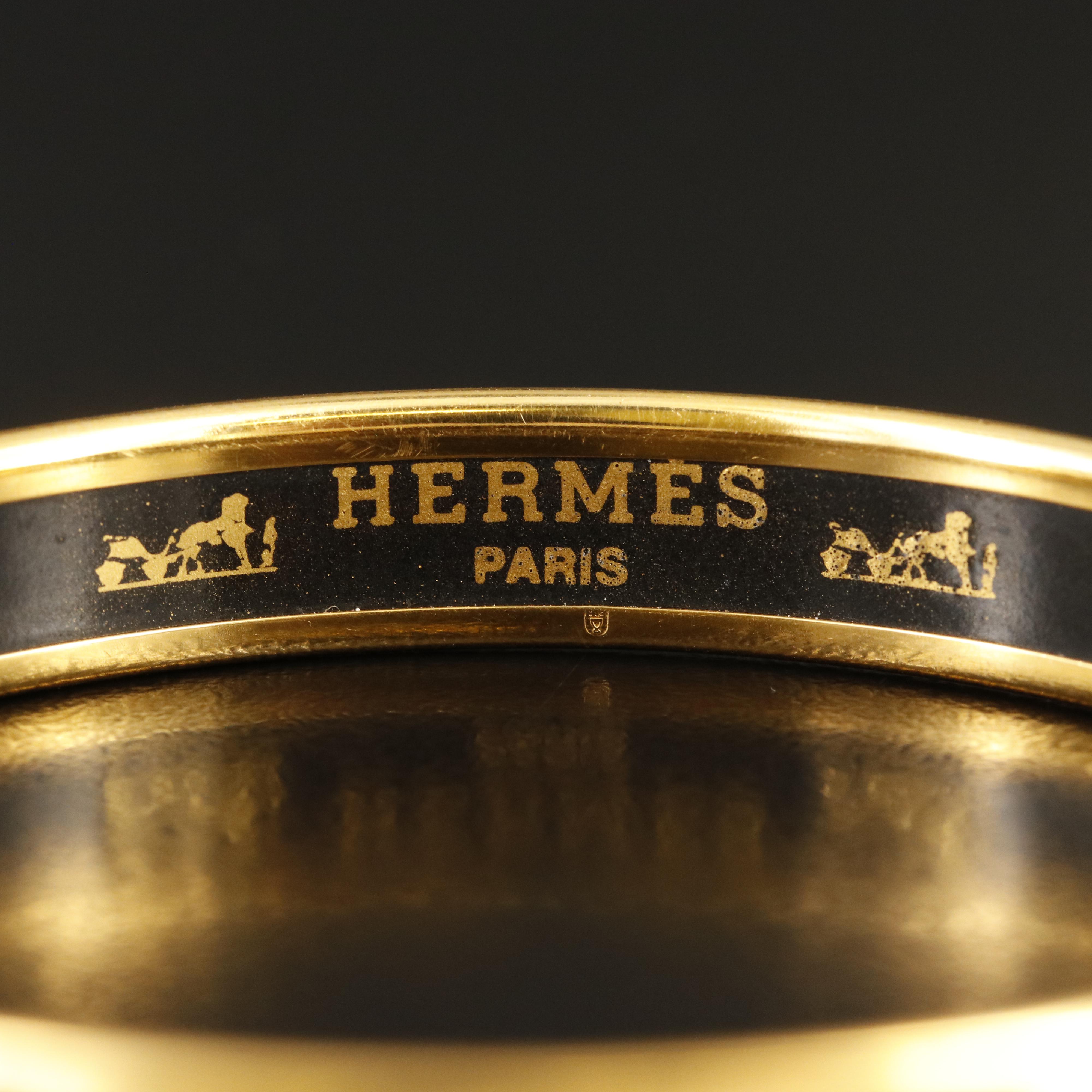 Hermès Enamel Red Rope Style Narrow Bangle