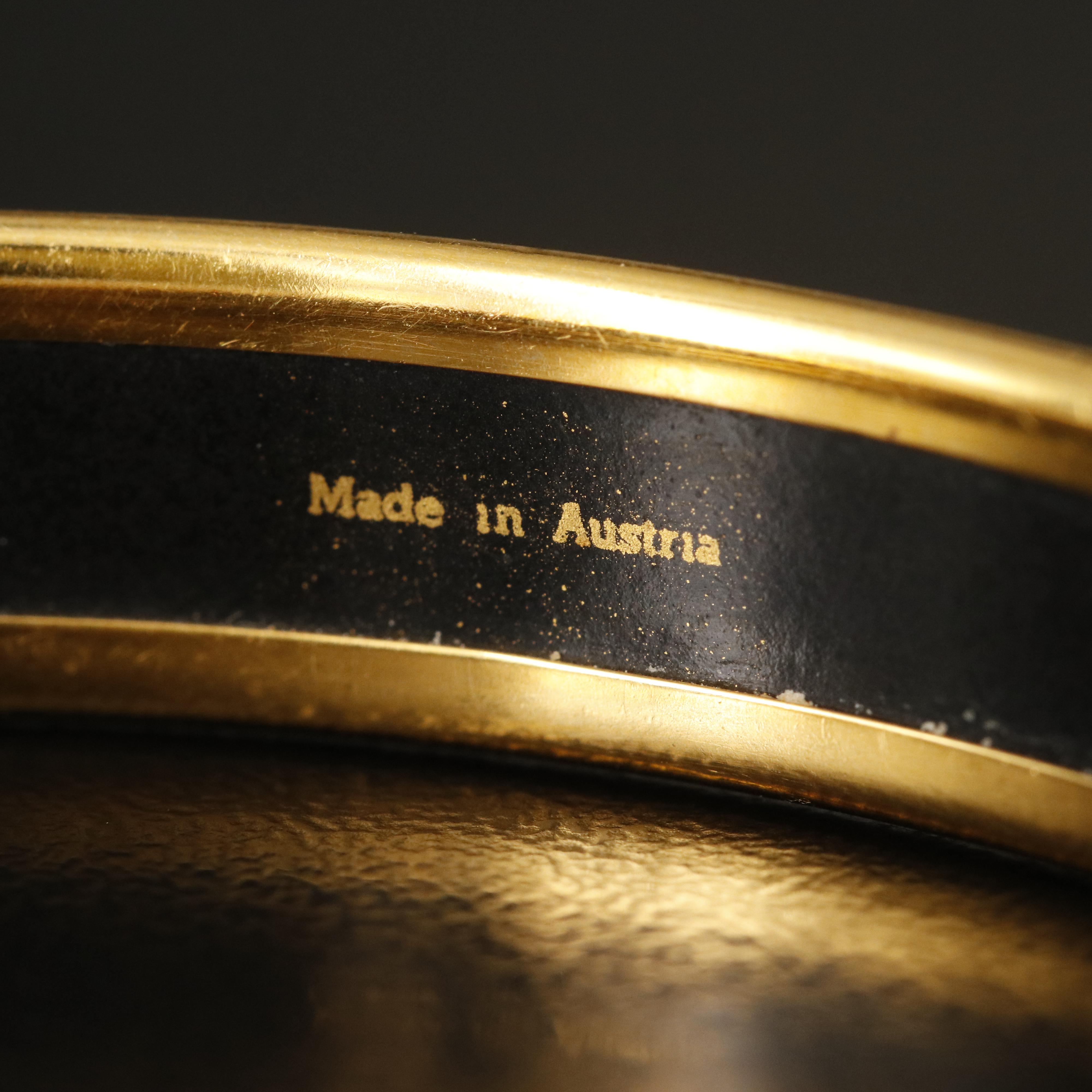 Hermès Enamel Red Rope Style Narrow Bangle