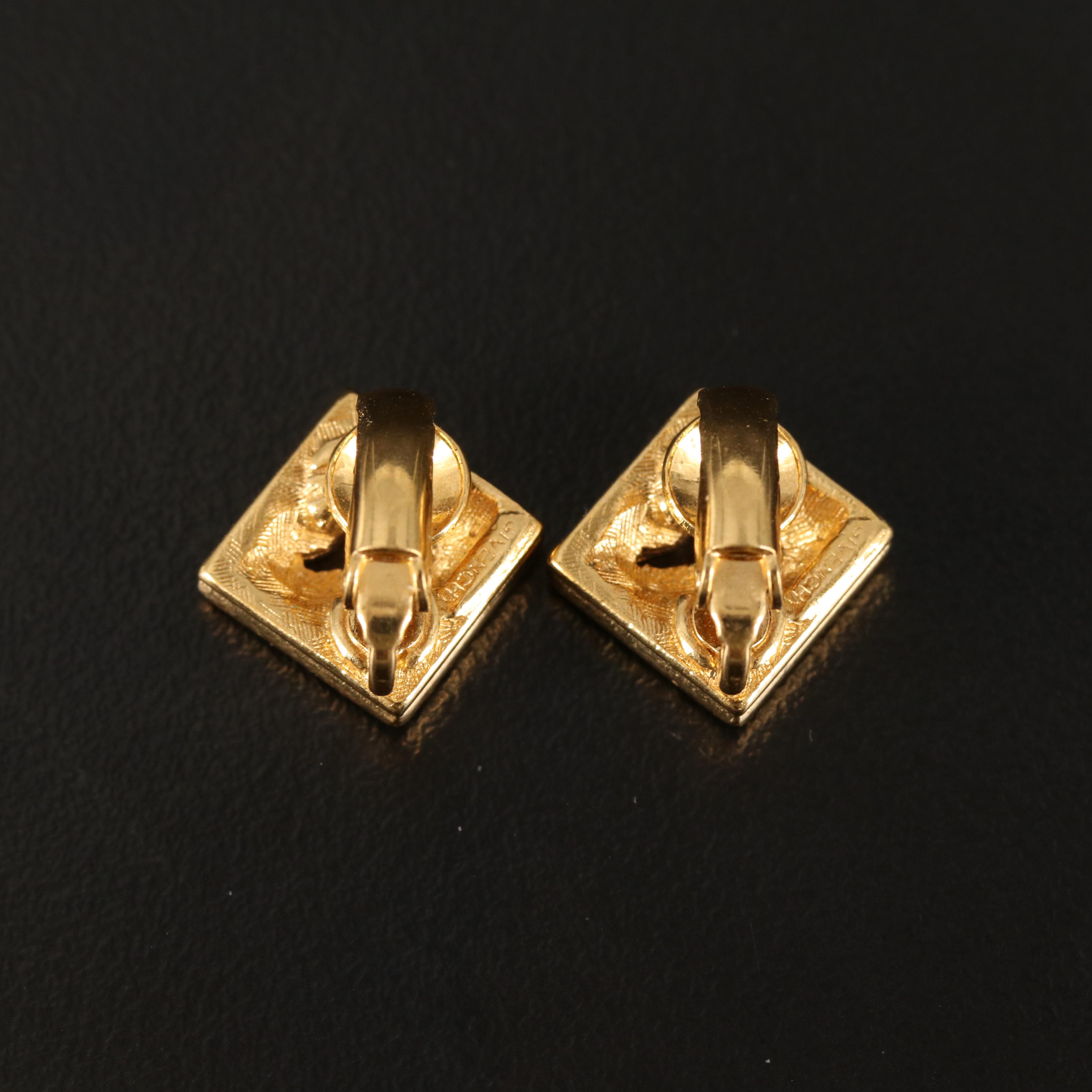 Givenchy G Logo Rhinestone Earrings