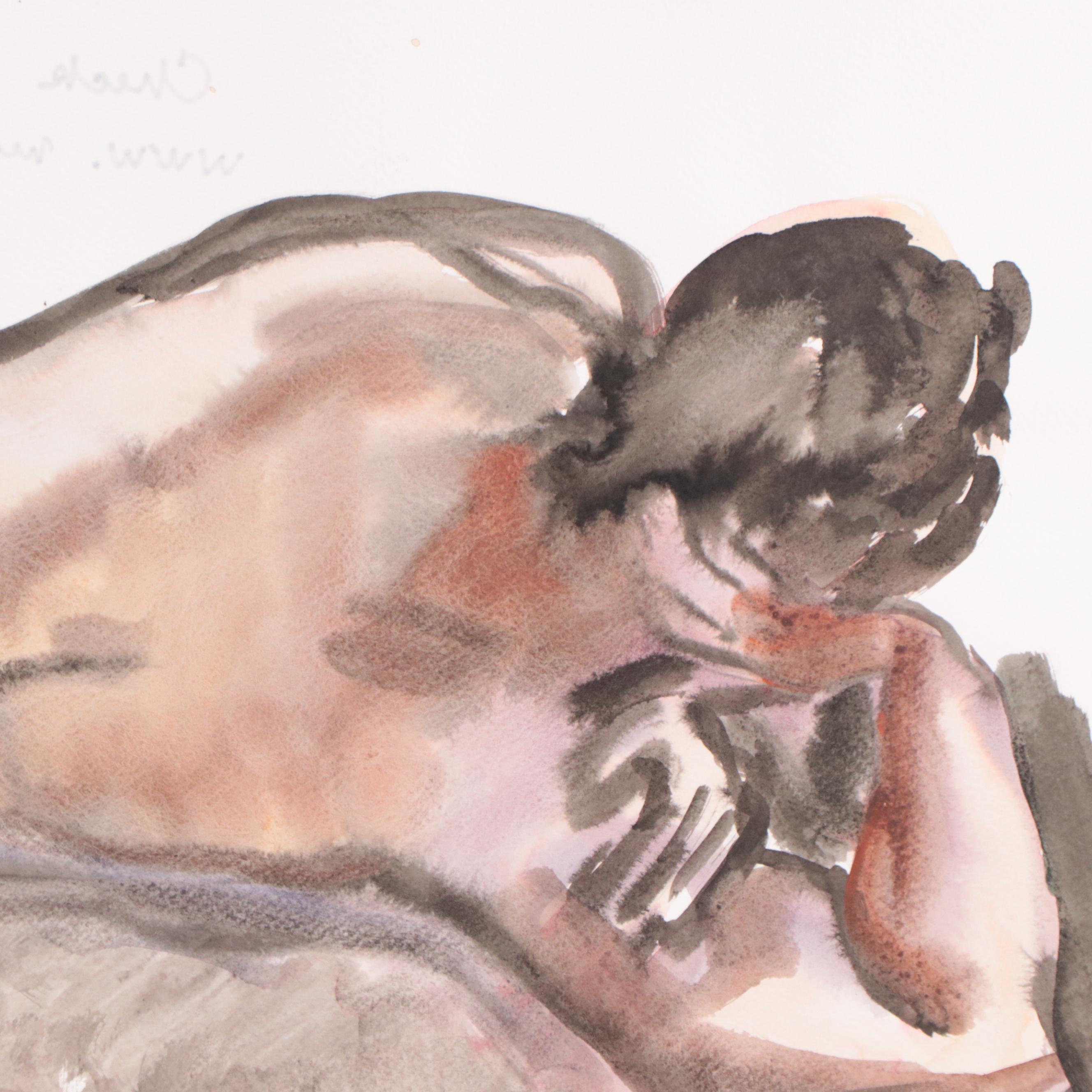 Marina Mozhayeva Watercolor Painting of Nude, 2012