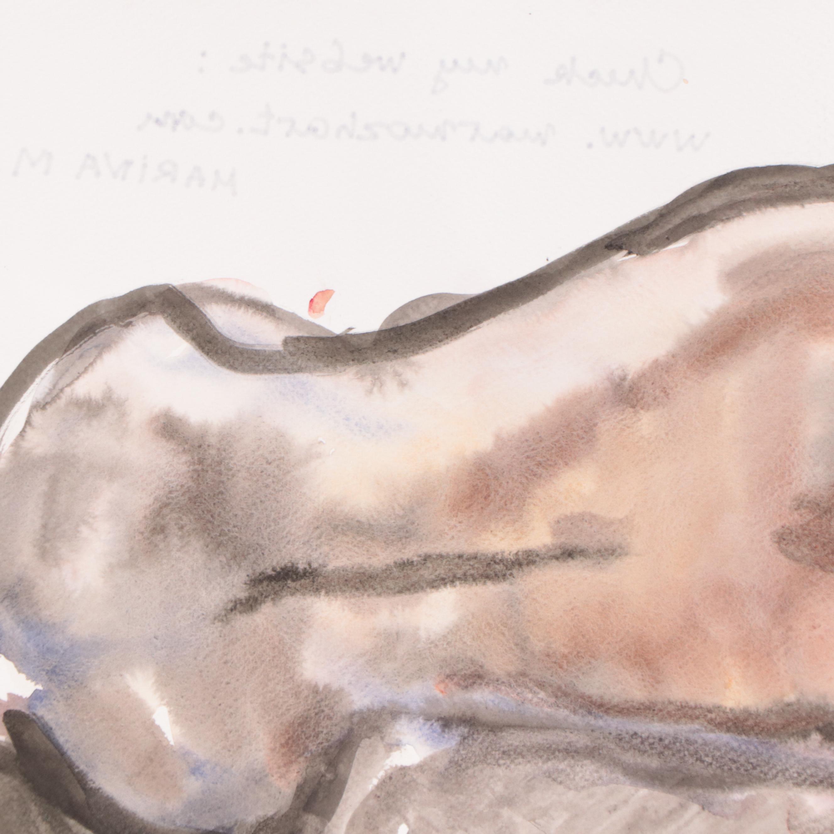 Marina Mozhayeva Watercolor Painting of Nude, 2012